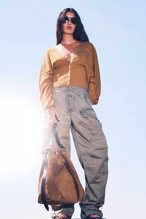 D-Line Borsa hobo in suede cerato