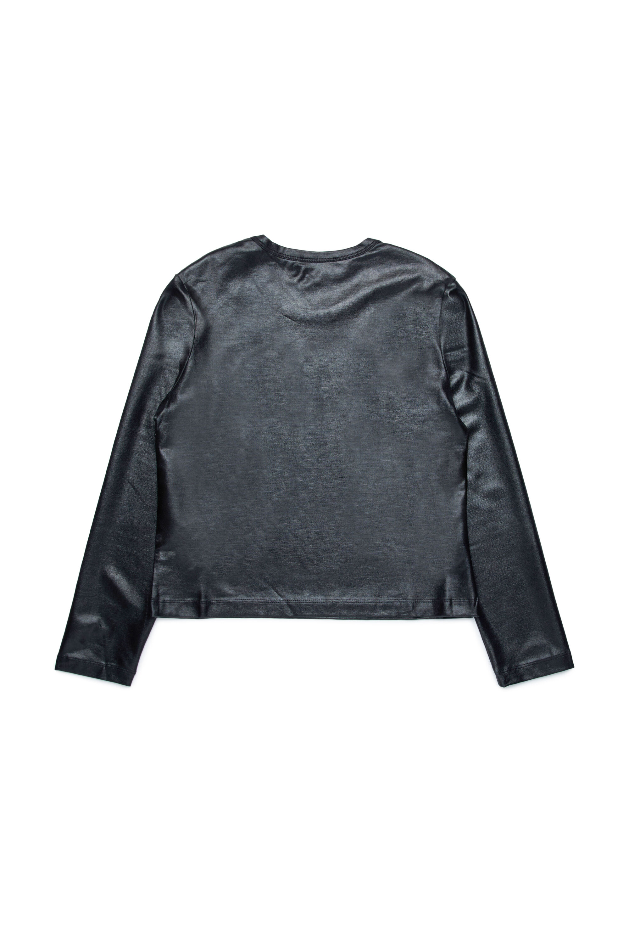 Diesel - TAKKY, T-shirt a maniche lunghe in tessuto spalmato lucido Donna in Nero - 2