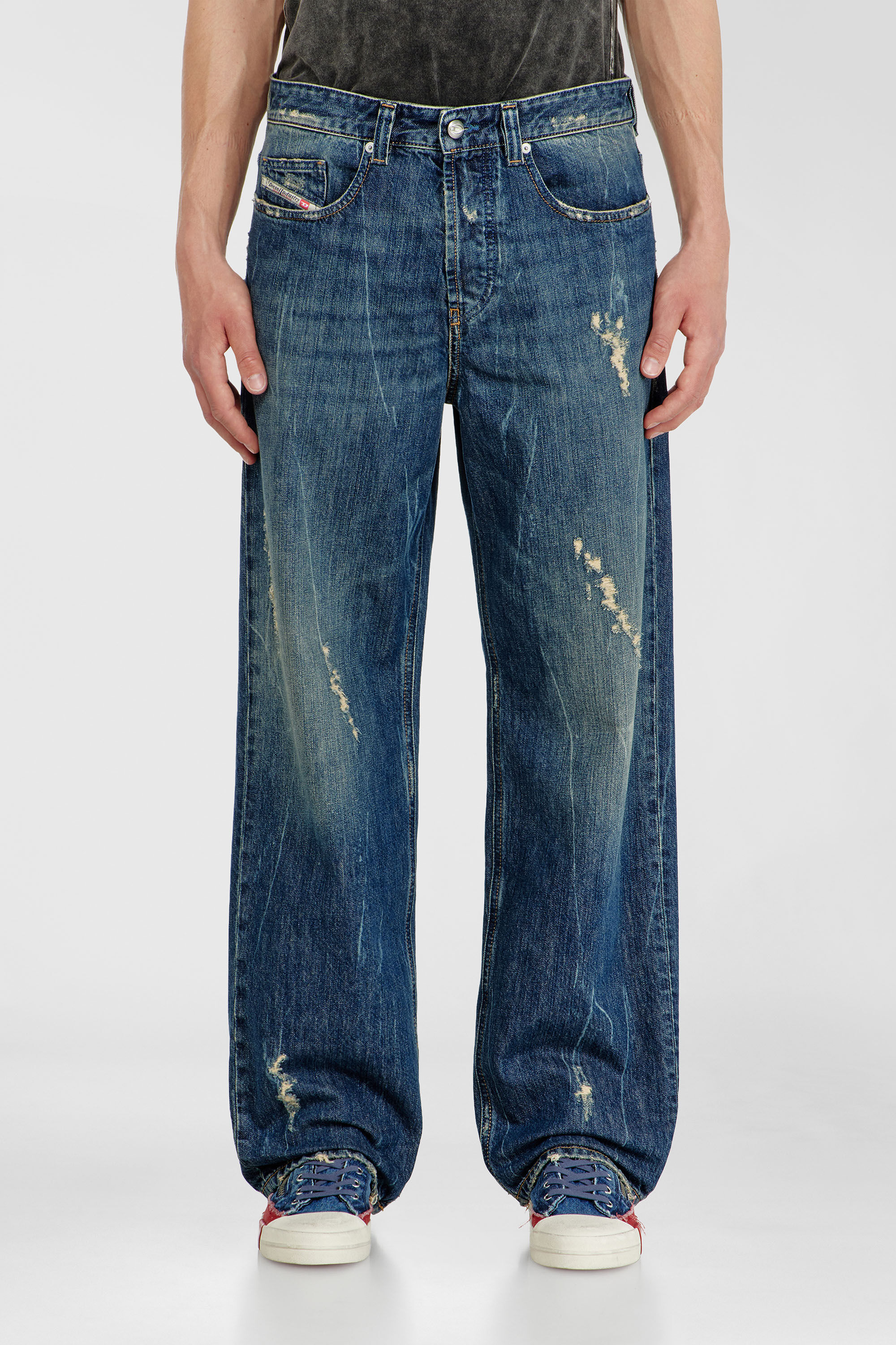 Diesel - Relaxed Jeans 2001 D-Macro 09Q28 Uomo, Blu medio - Image 4