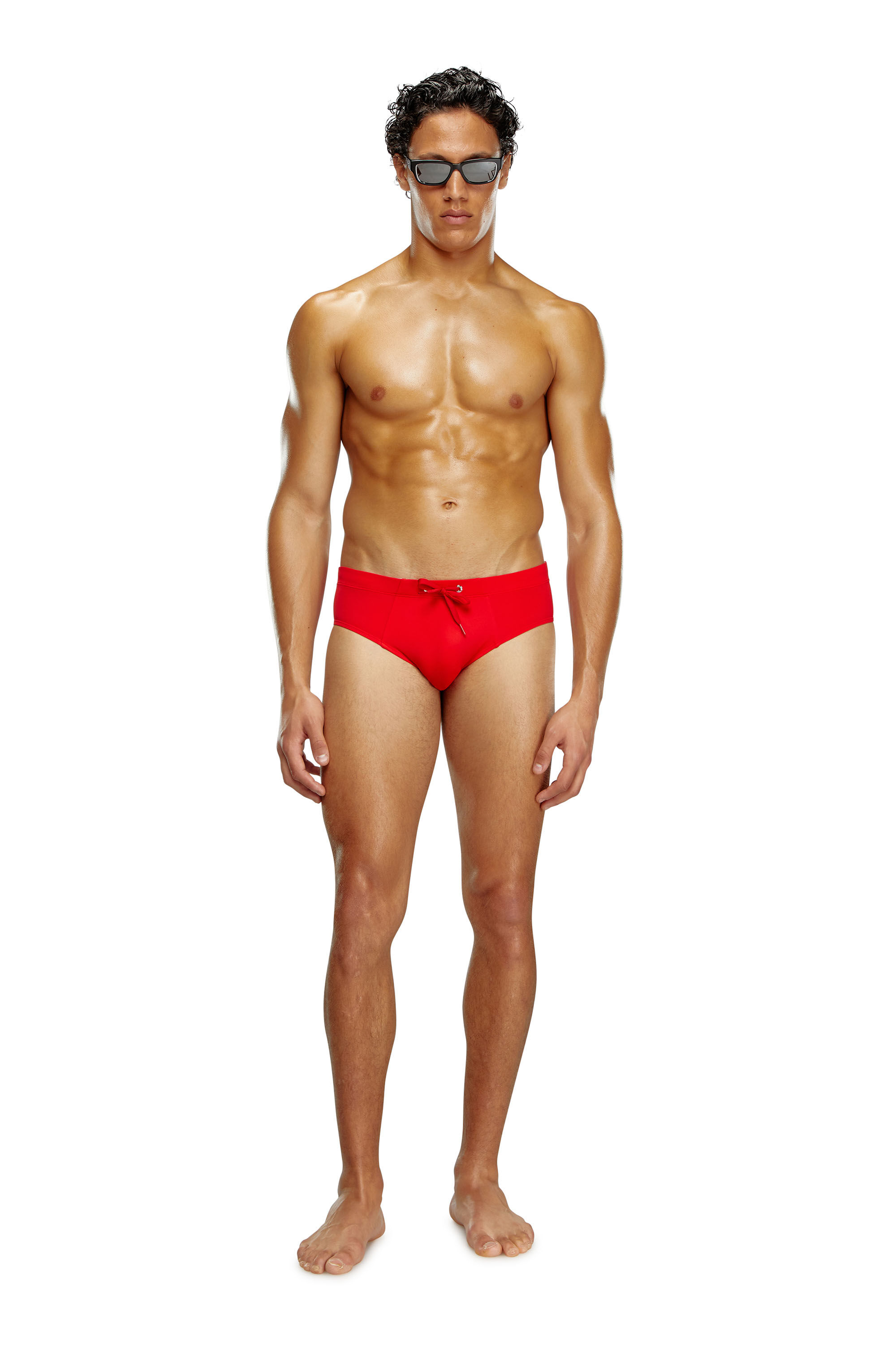 Diesel - BMBR-ALFIE, Slip da bagno con logo in tono Uomo in Rosso - 2