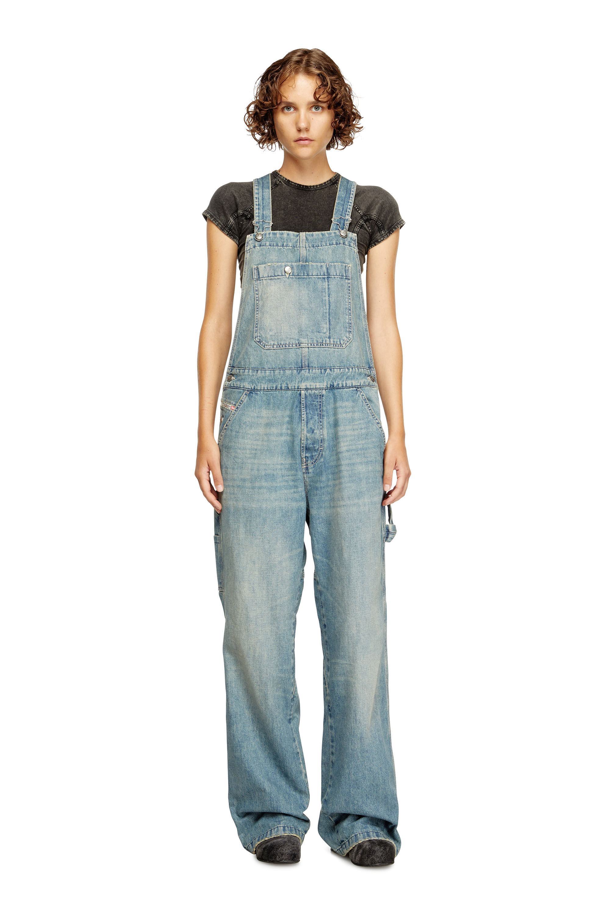 Diesel - D-FRAMU-U, Salopette in denim utility Unisex in Blu - 6