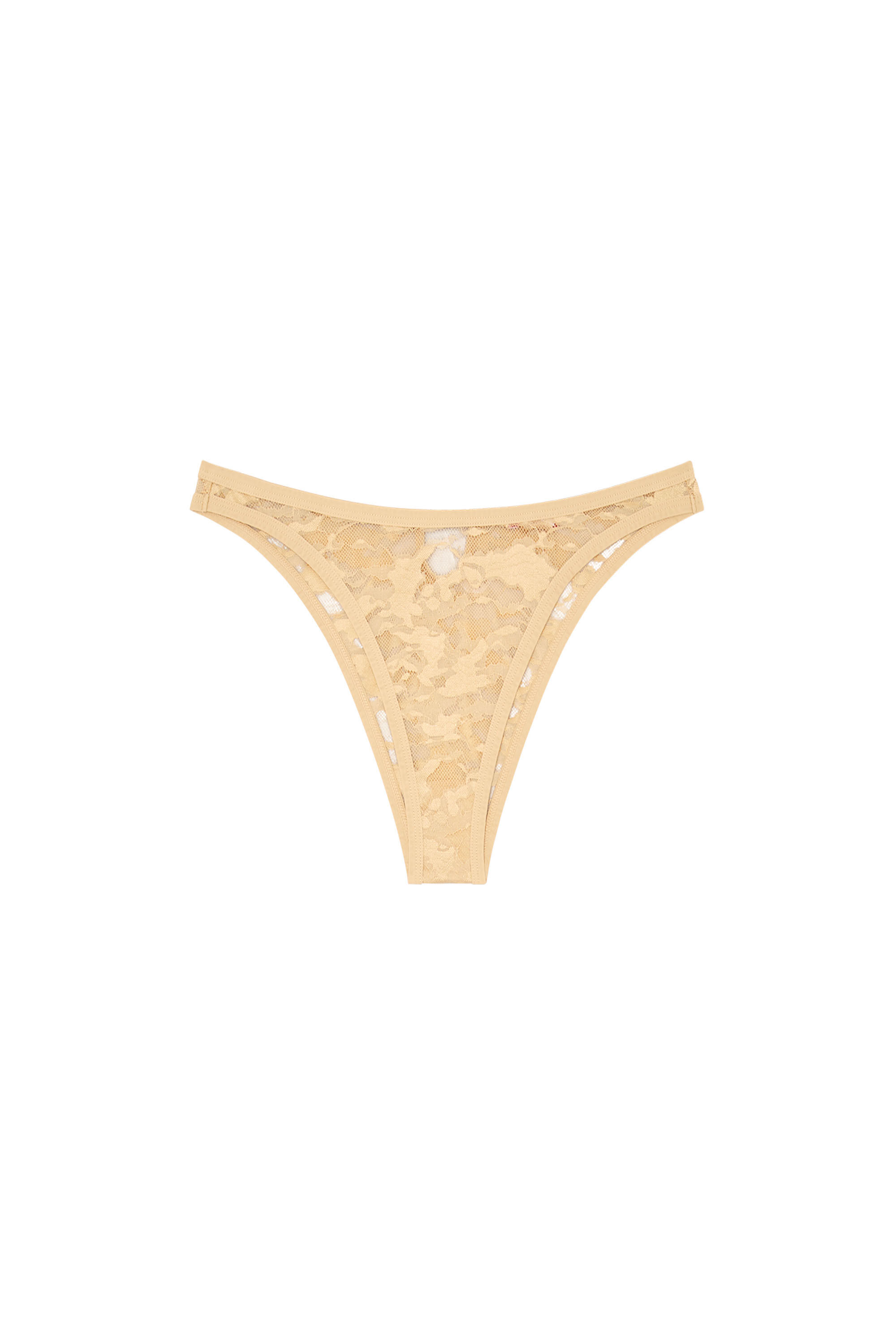 Diesel - UFPN-D-OVAL-PUNCHY-BRIEF, Slip in pizzo camouflage con placca Oval D Donna in Marrone - 2