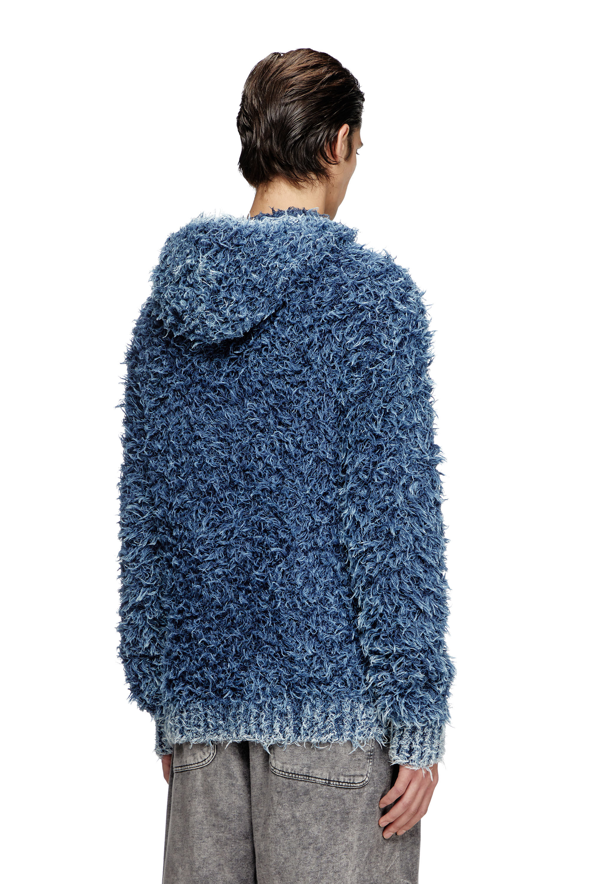 Diesel - K-DAVE, Hoodie in maglia tattile Uomo in Blu - 4