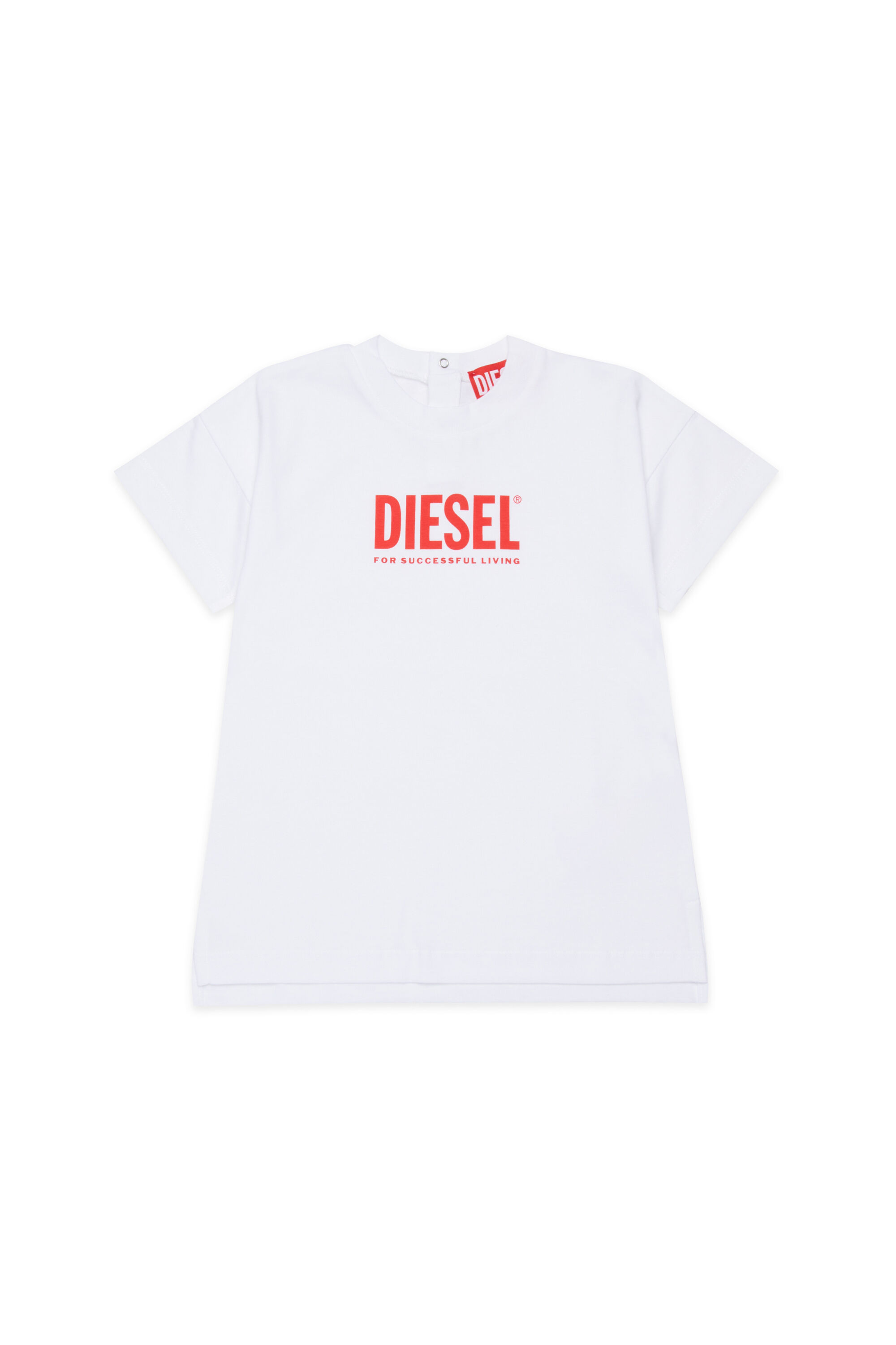 Diesel - MCUZIB, T-shirt in cotone con stampa del logo Donna in Bianco - 1