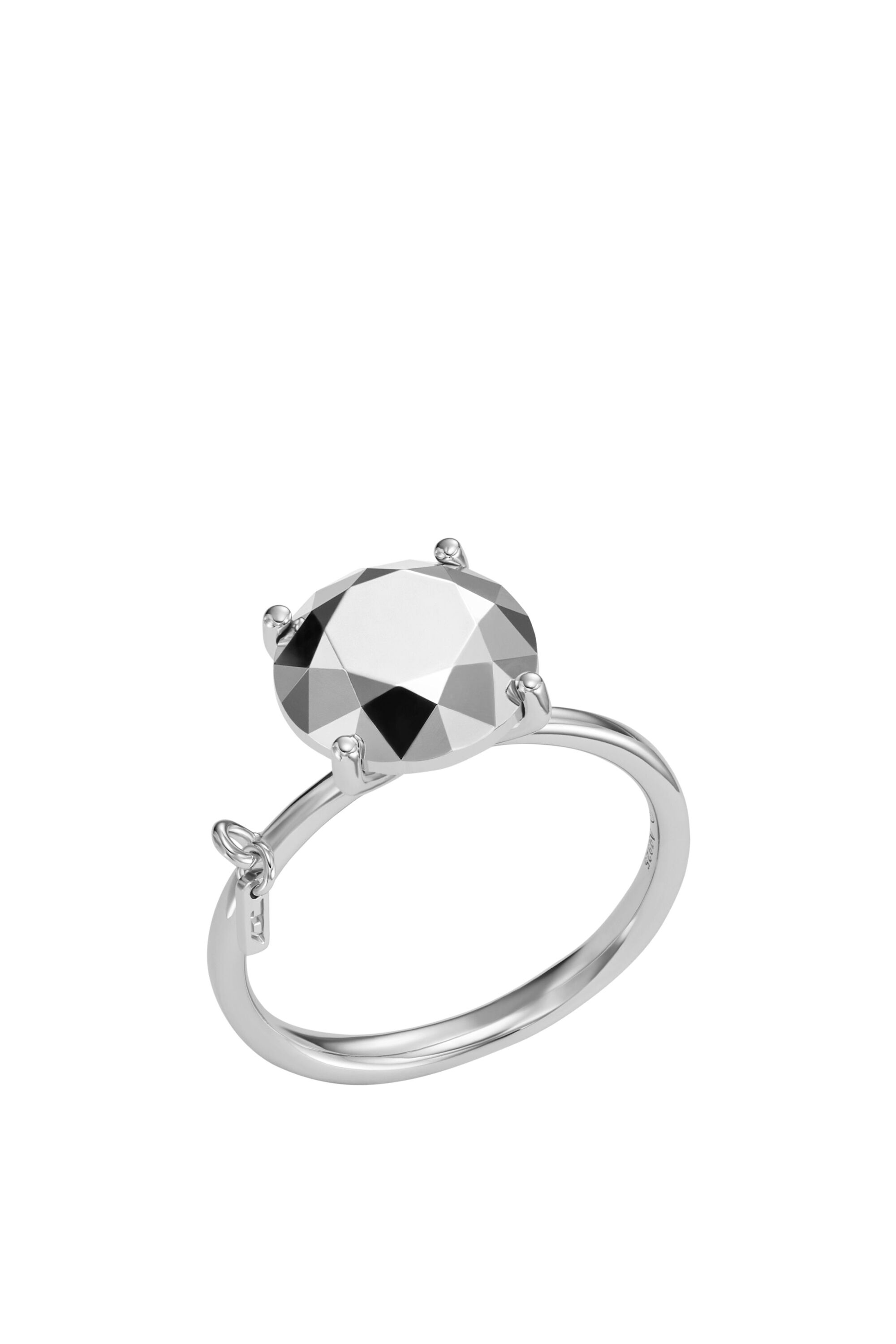 Diesel - DL1353040 STERLING SILVER JEWEL, Anello taglio diamante in argento sterling Unisex in Argento - 1