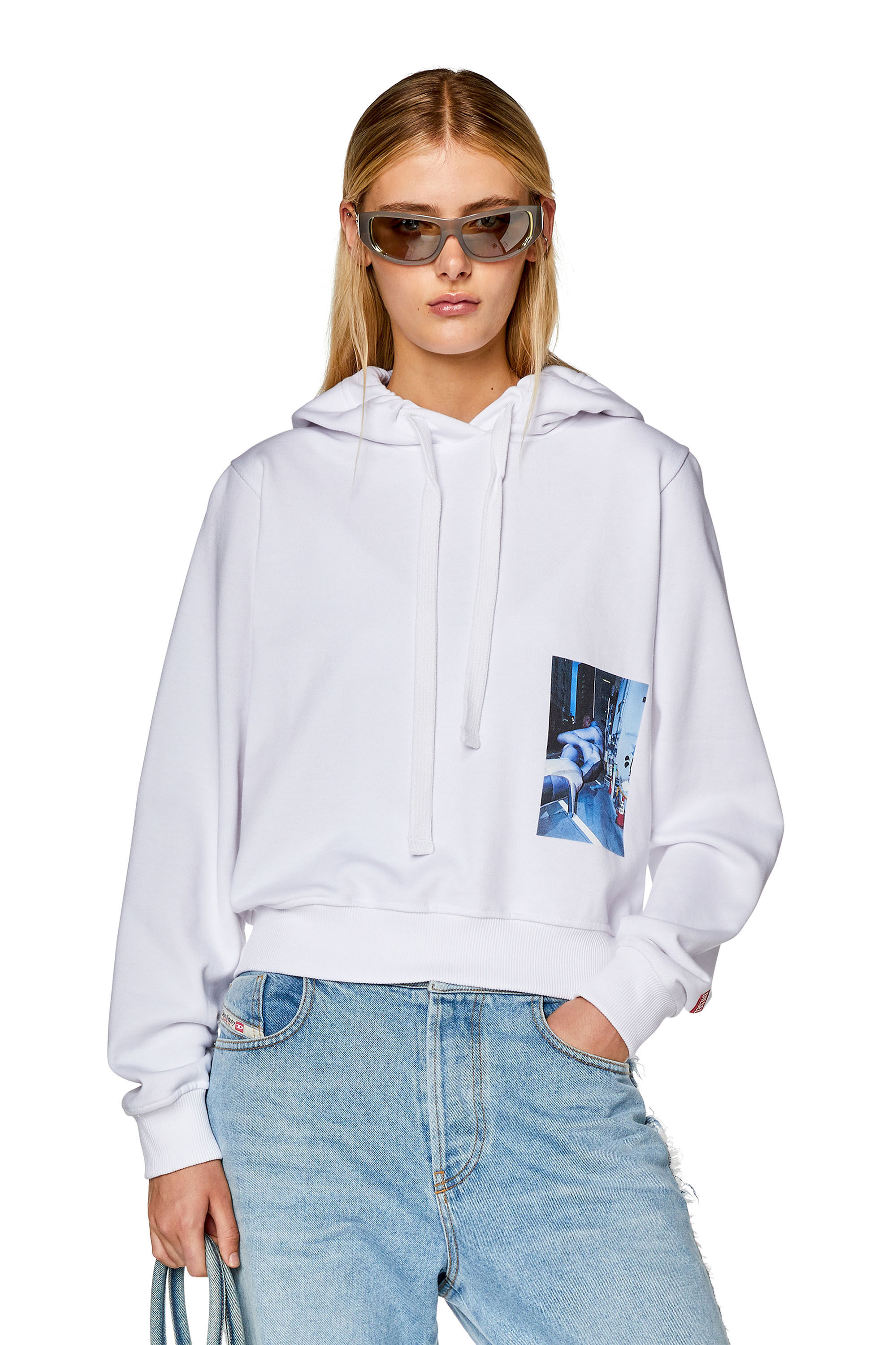 Diesel - F-REGGY-HOOD-L2, Hoodie con stampa gonfiabili Donna in Bianco - 3