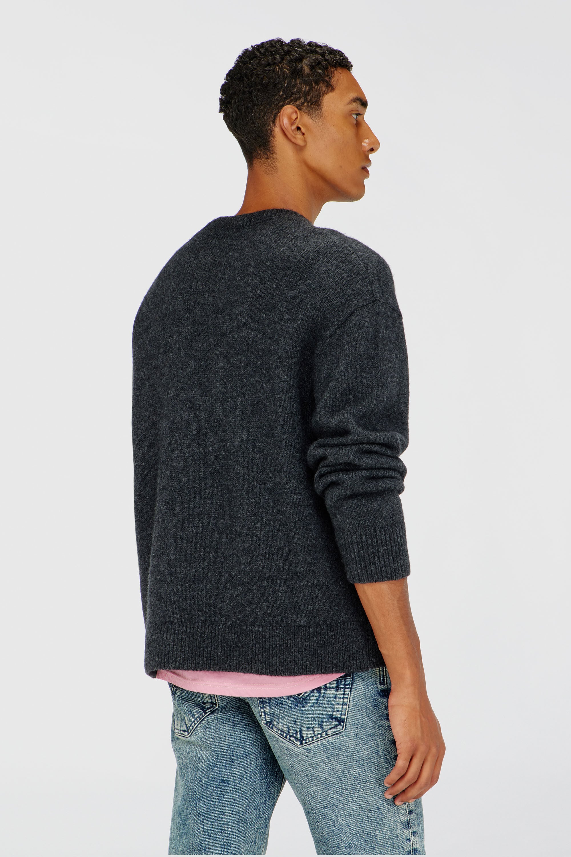 Diesel - K-AREESO, Maglia in misto lana e alpaca Uomo in Nero - 4