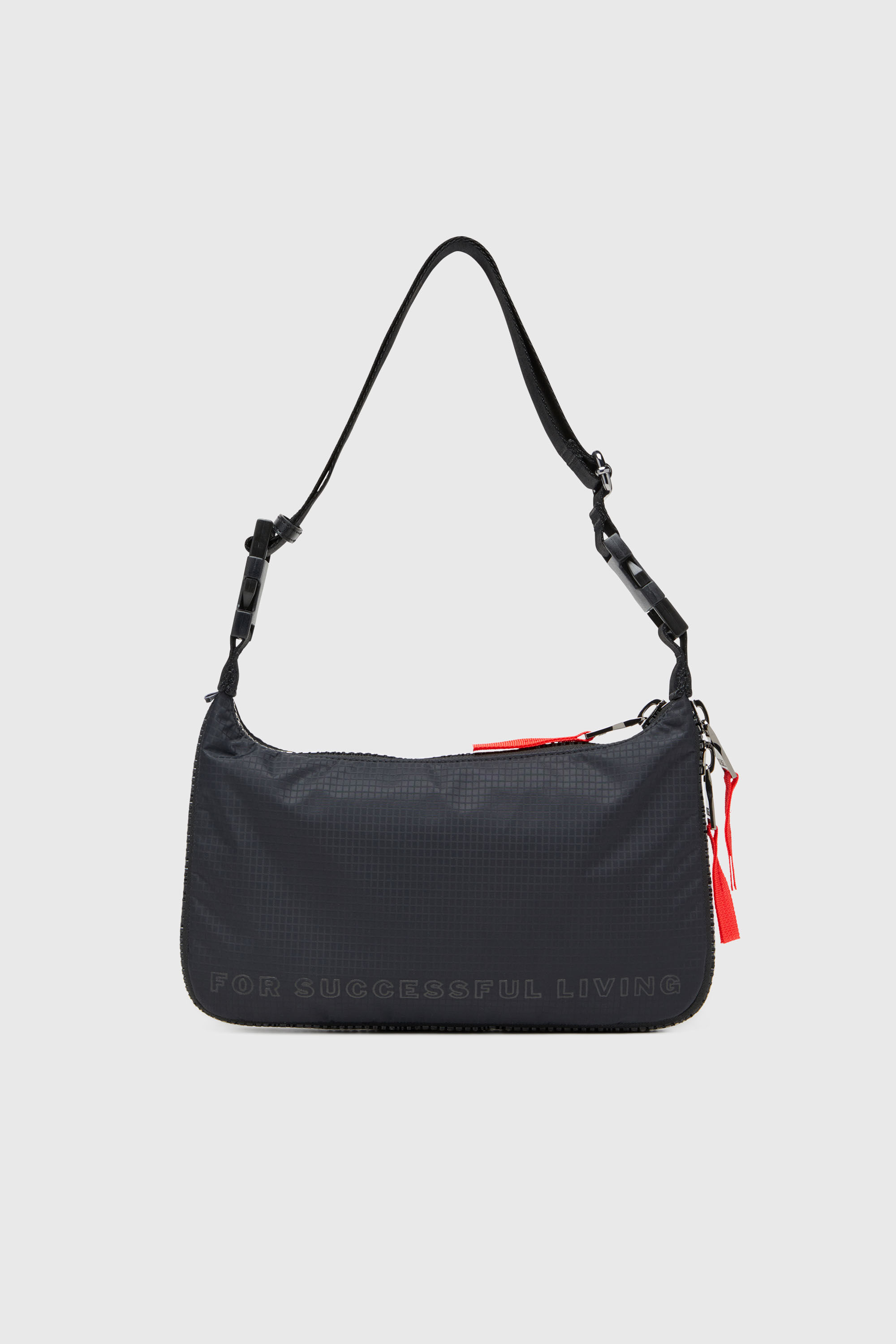 Diesel - ZIP-D CROSSBODY BAG X, Zip-D-Borsa trasformabile in shell jacquard Unisex in Nero - 3