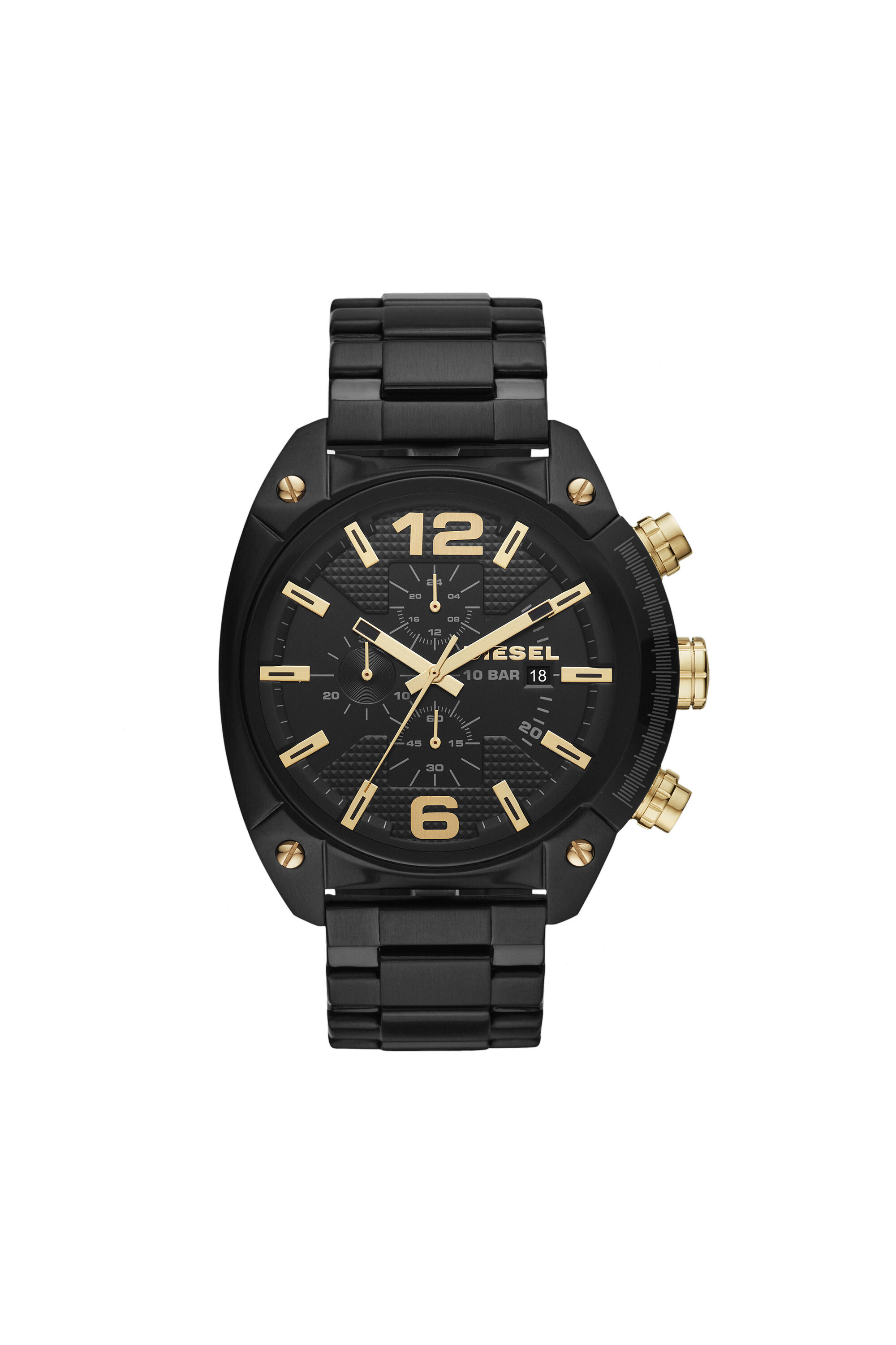 Orologio diesel nero e oro top