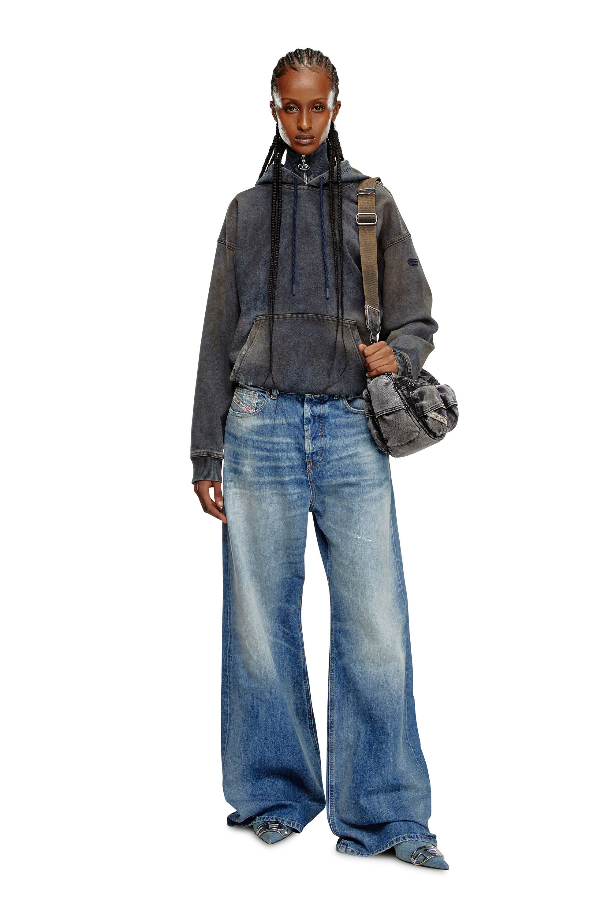DIESEL 24年モデル D-SIRE 09J86 Women's Relaxed Jeans | Medium blue | Diesel 1996 D-Sire