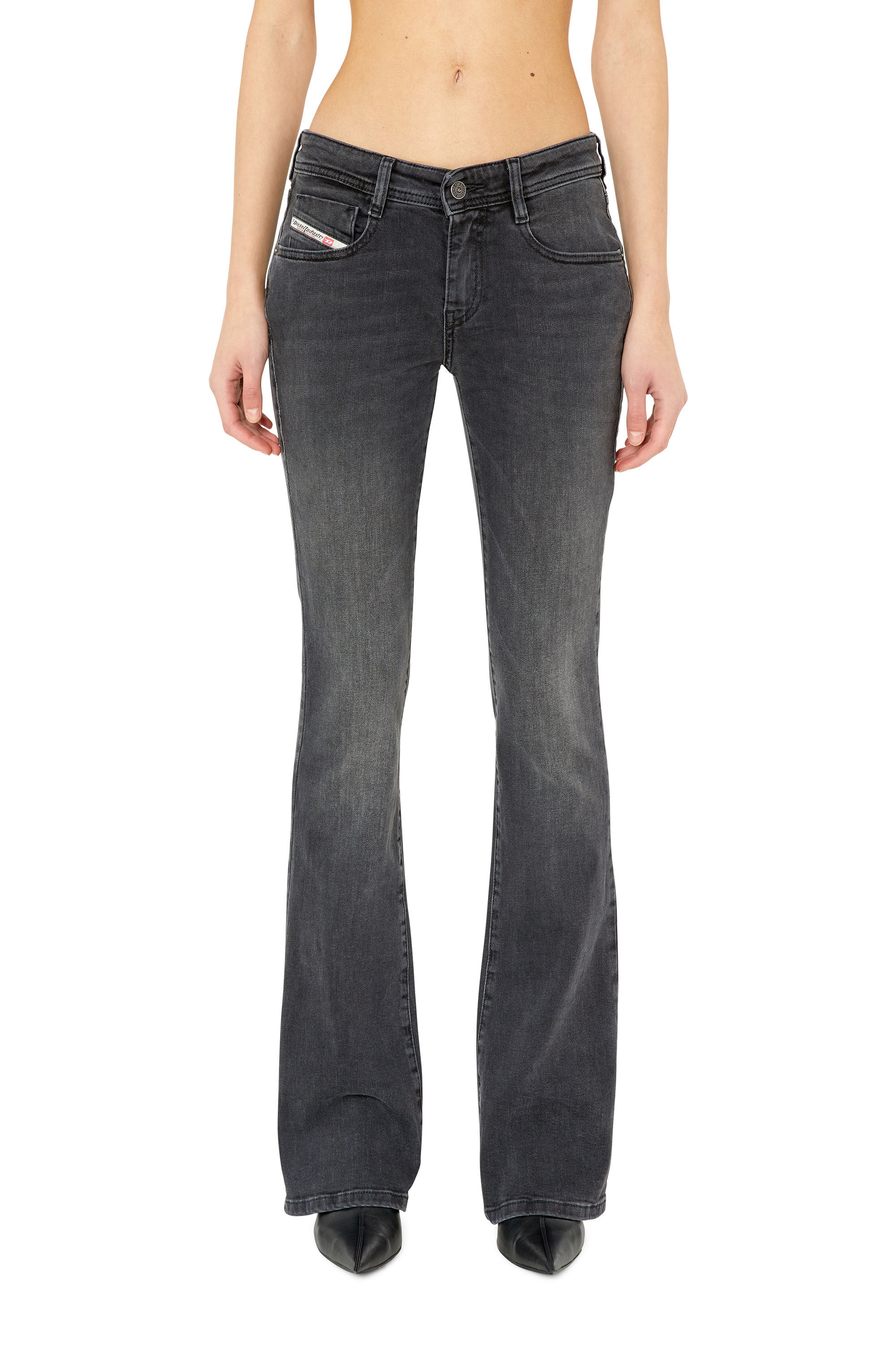 Diesel - 1969 D-Ebbey 0IHAV Bootcut and Flare Jeans, Nero/Grigio scuro - Image 3