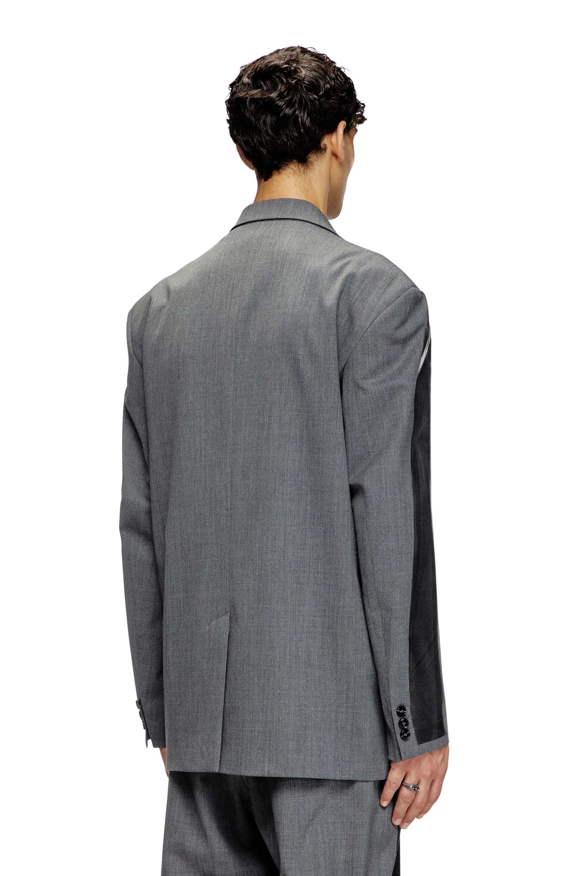 Diesel - J-OVER-DD, Blazer oversize con coating Unisex in Nero - 4