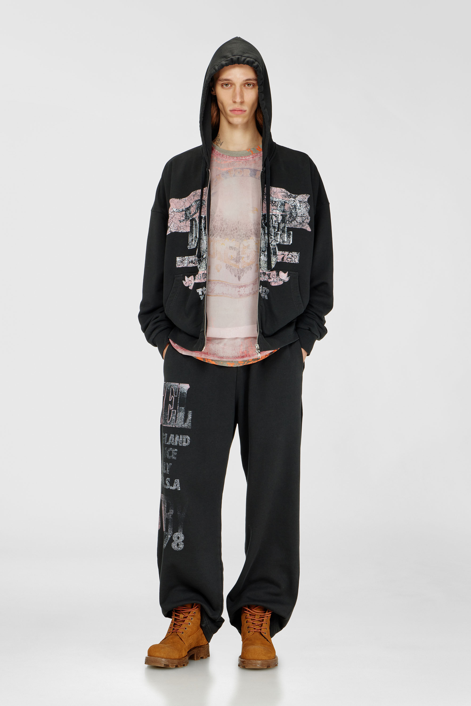Diesel - S-WILL-ZIP, Felpa con zip e grafiche da concerto Uomo in ToBeDefined - 1