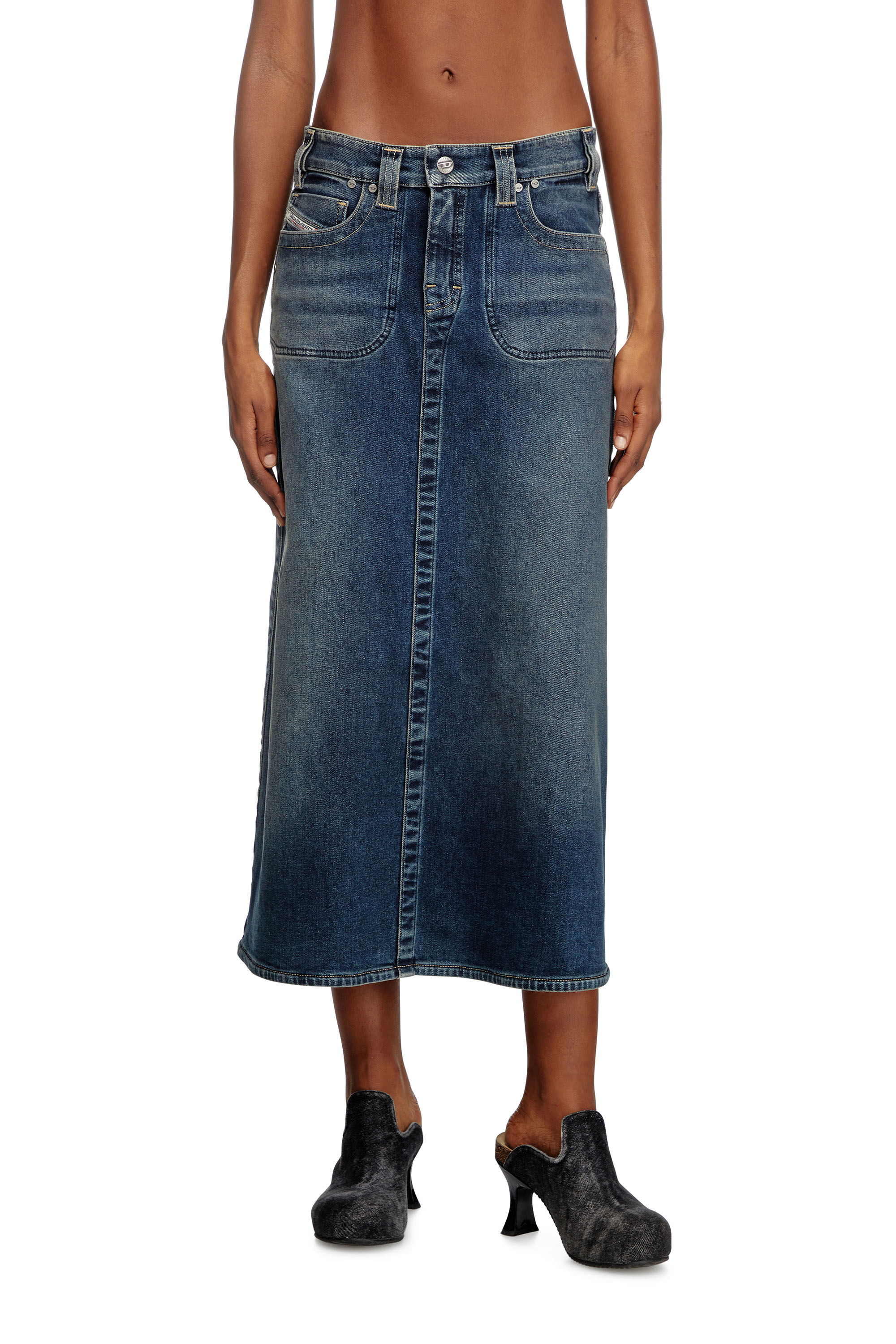 【関税&送料込】Diesel Gonna Midi In Denim Gonna midi in denim Rehab Donna | Blu | Diesel