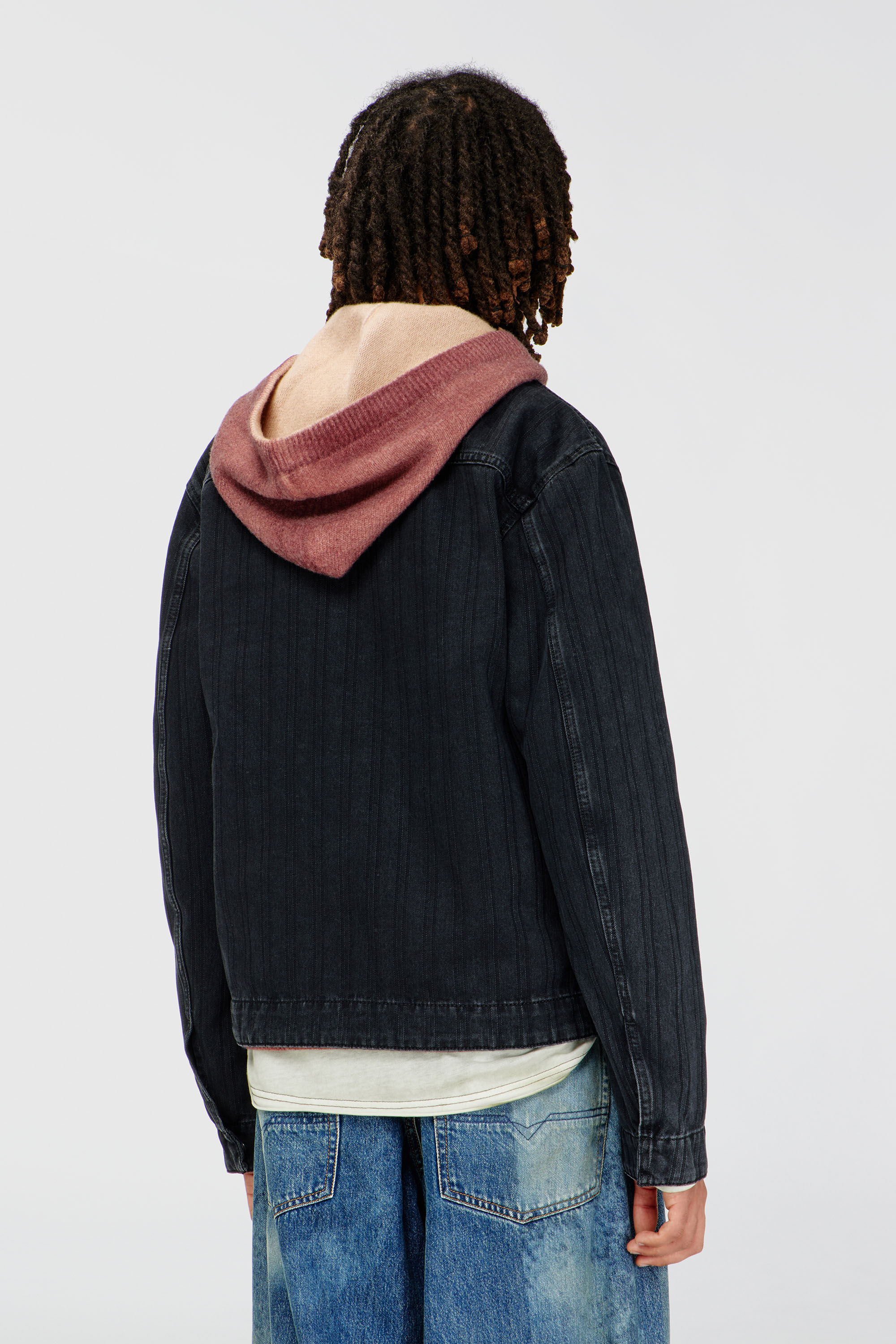 Diesel - D-ROHE, Giacca in denim gessato Uomo in Nero - 4