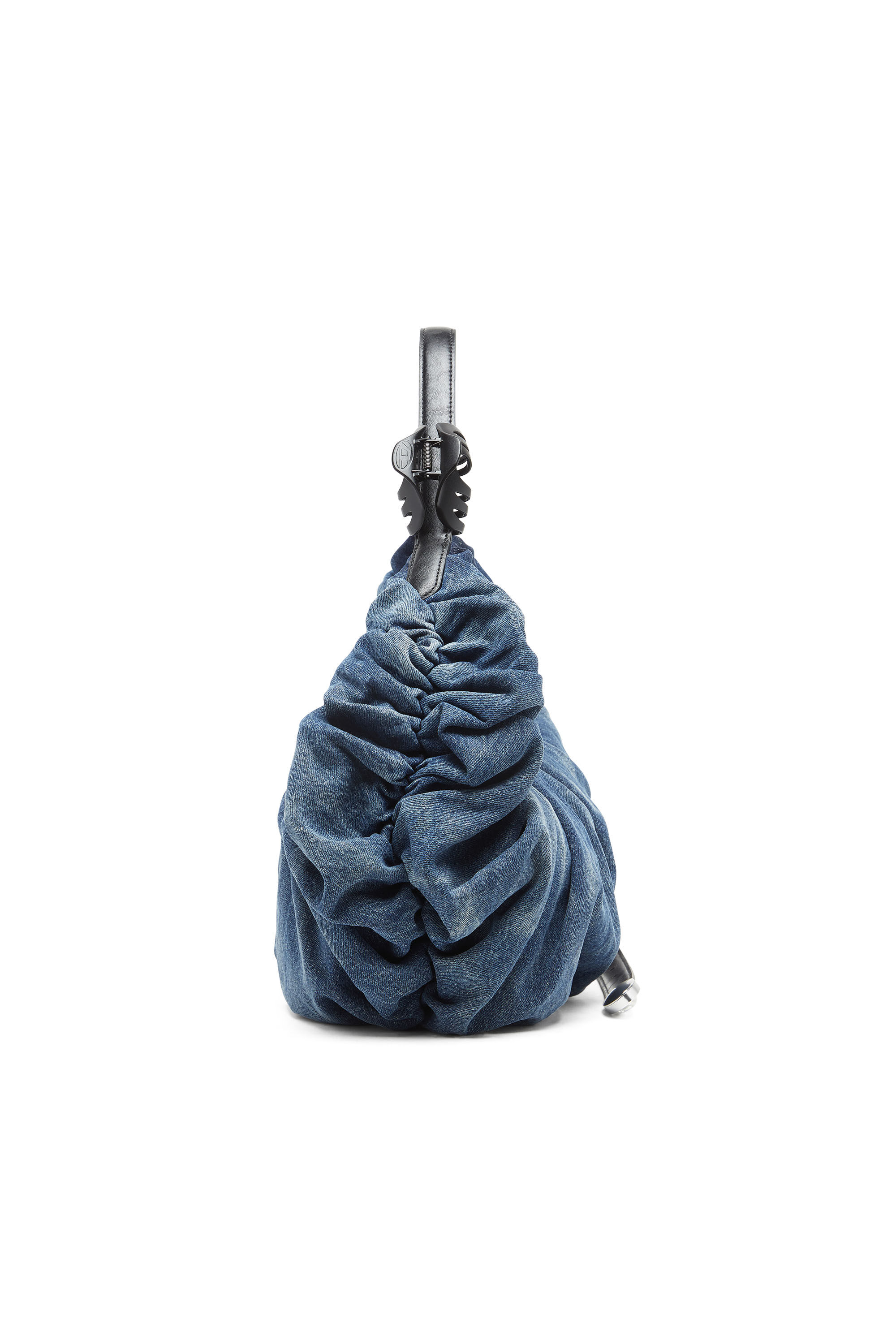 Diesel - GRAB-D HOBO L, Grab-D-Borsa hobo piccola in denim scrunched trattato Donna in Blu - 4