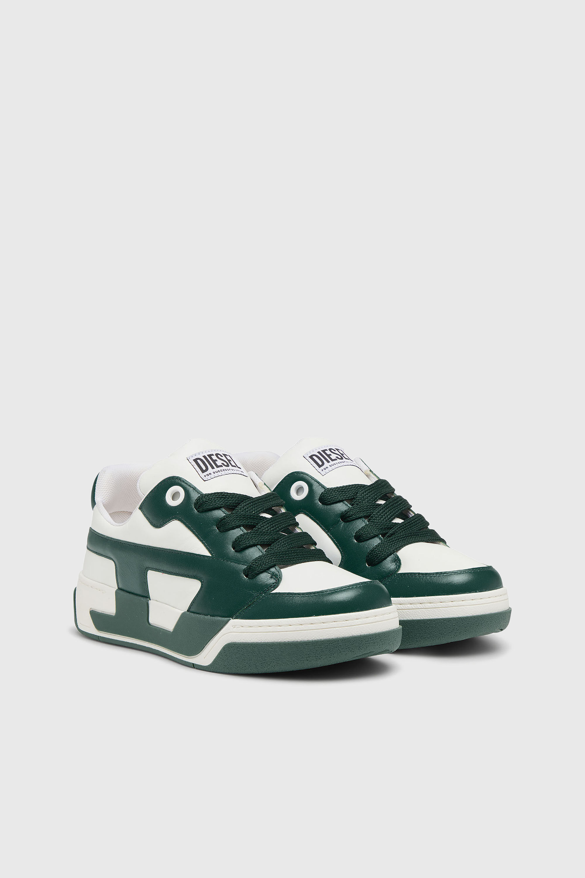 Diesel - S-D-OLLIE LOW, S-D-Ollie-Sneaker da uomo in pelle color block Uomo in Bianco - 2