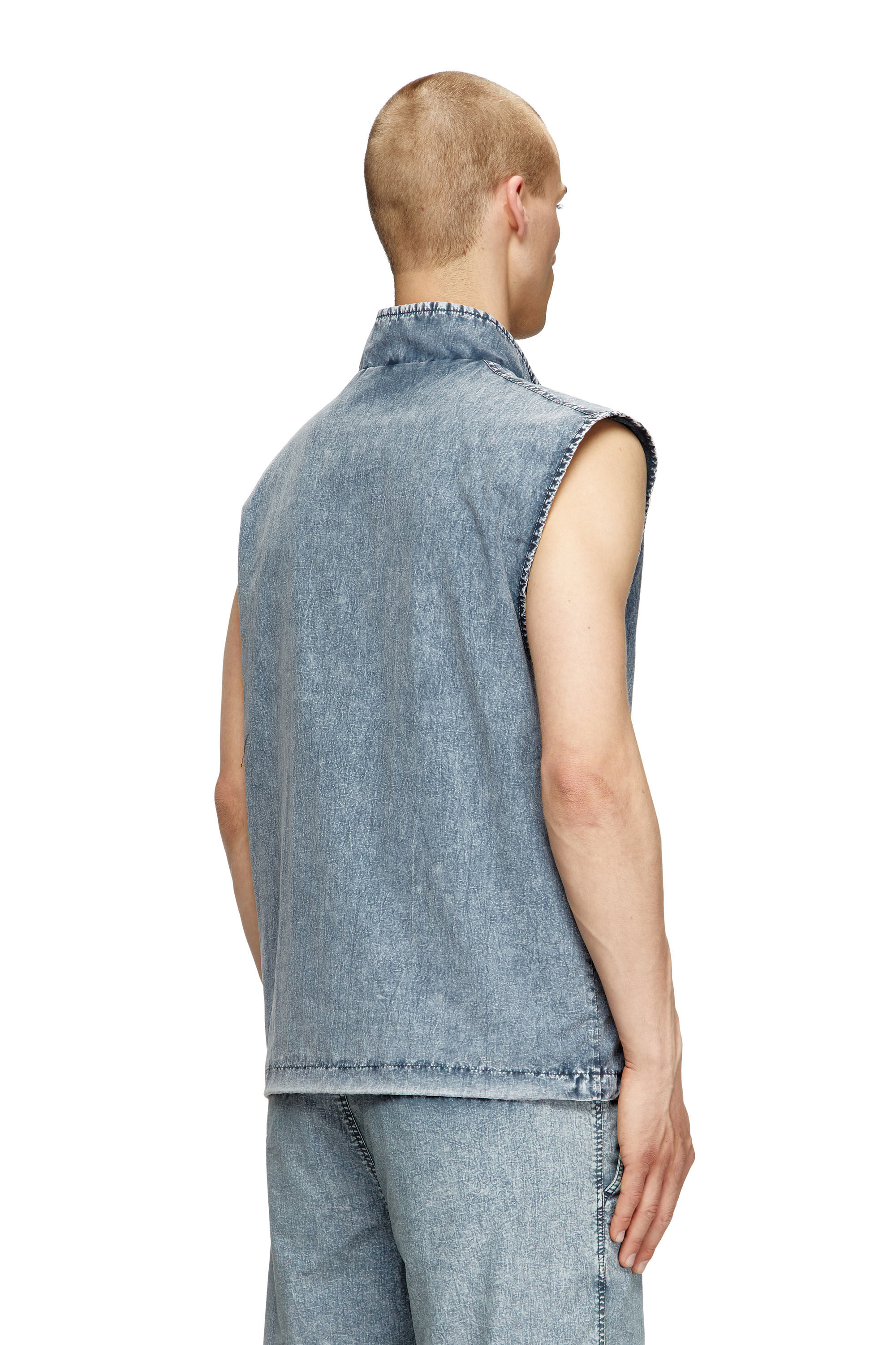 Diesel - J-ERB, Gilet in nylon Taslan riciclato Uomo in Blu - 4