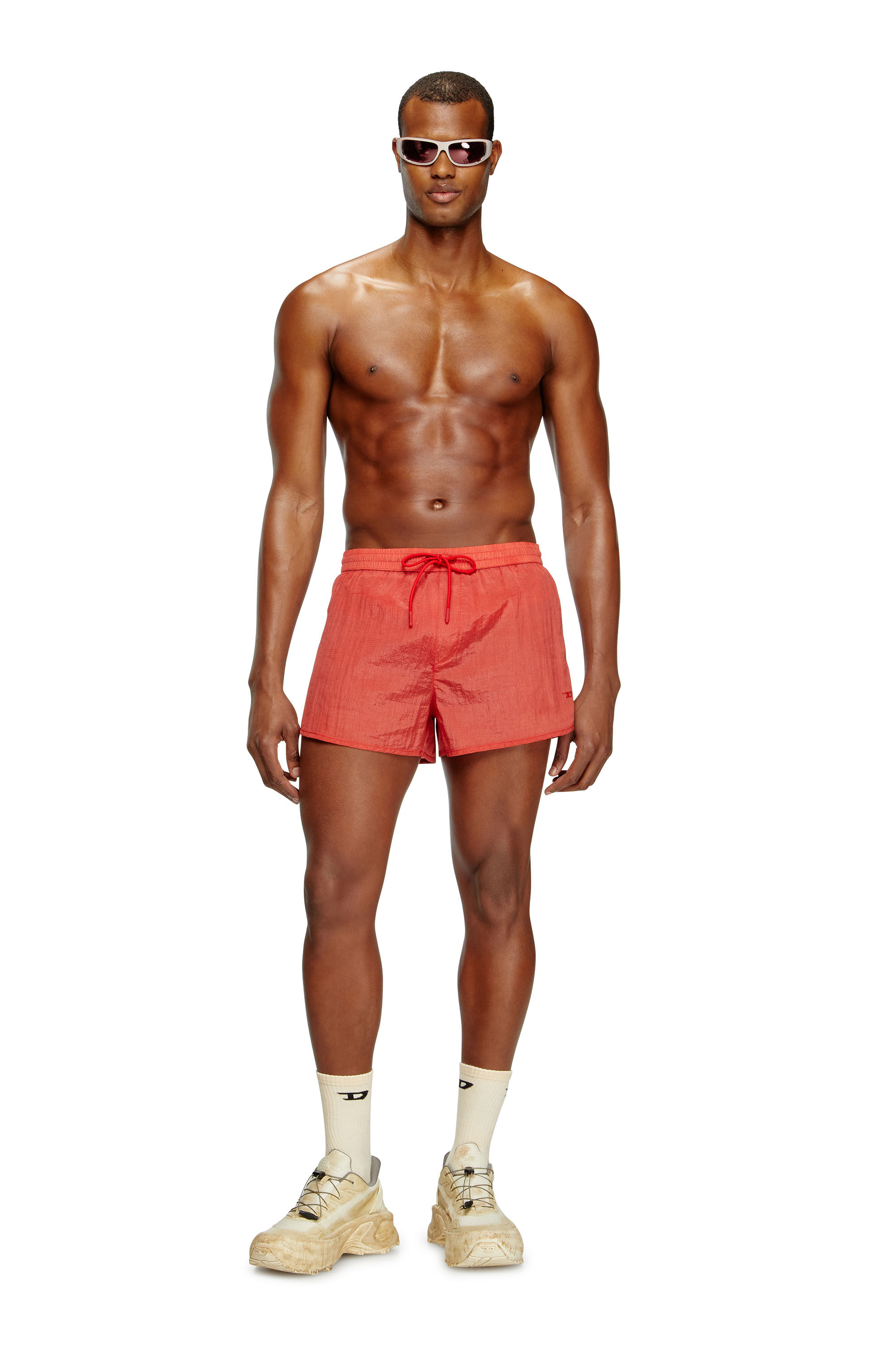 Diesel - OLIVER-30-D-POP, Pantaloncini da mare in ripstop trattato Uomo in Rosso - 2
