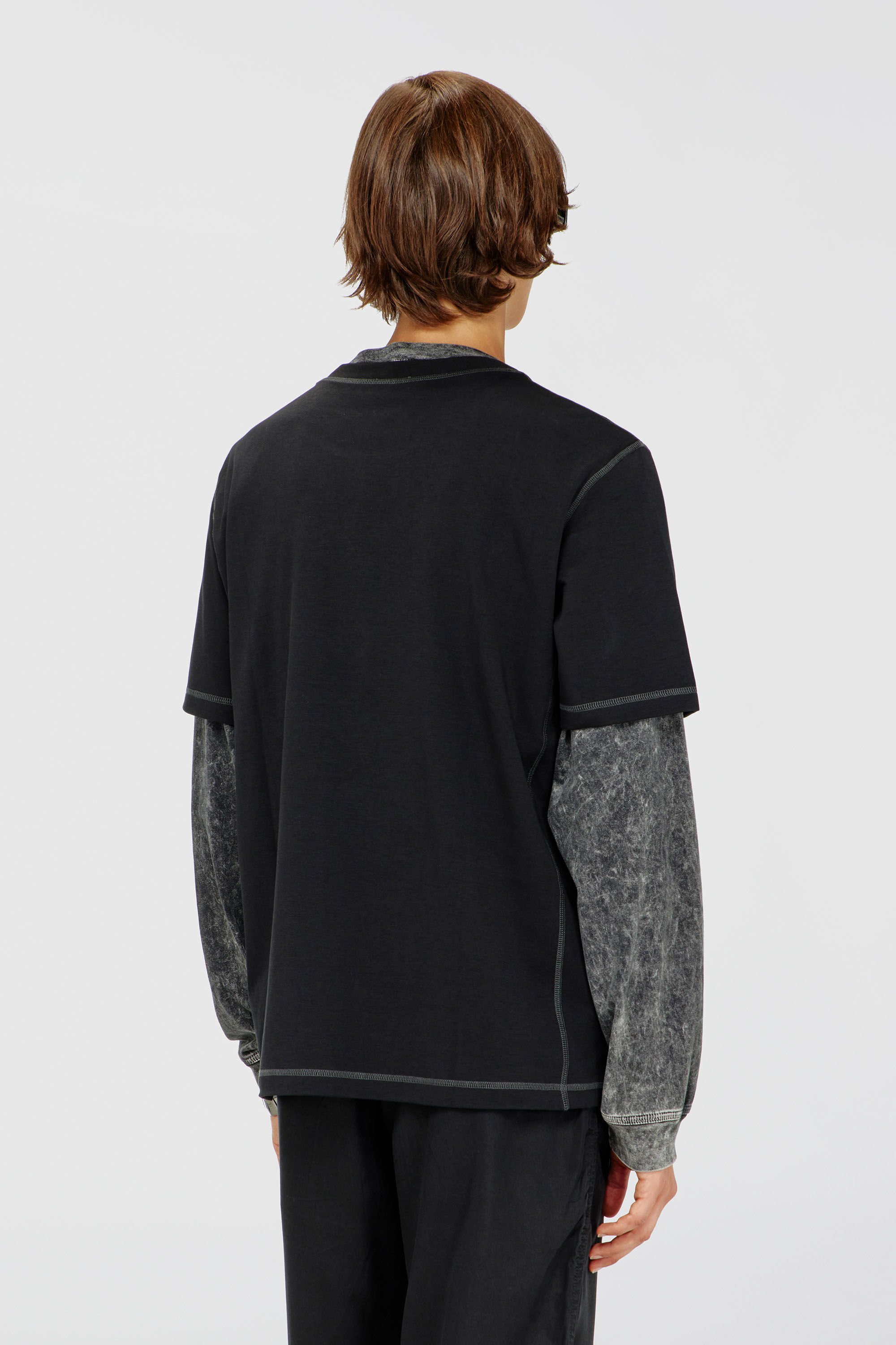 Diesel - T-MADJUST-TR, T-shirt regular con girocollo e Oval D Uomo in Grigio - 4