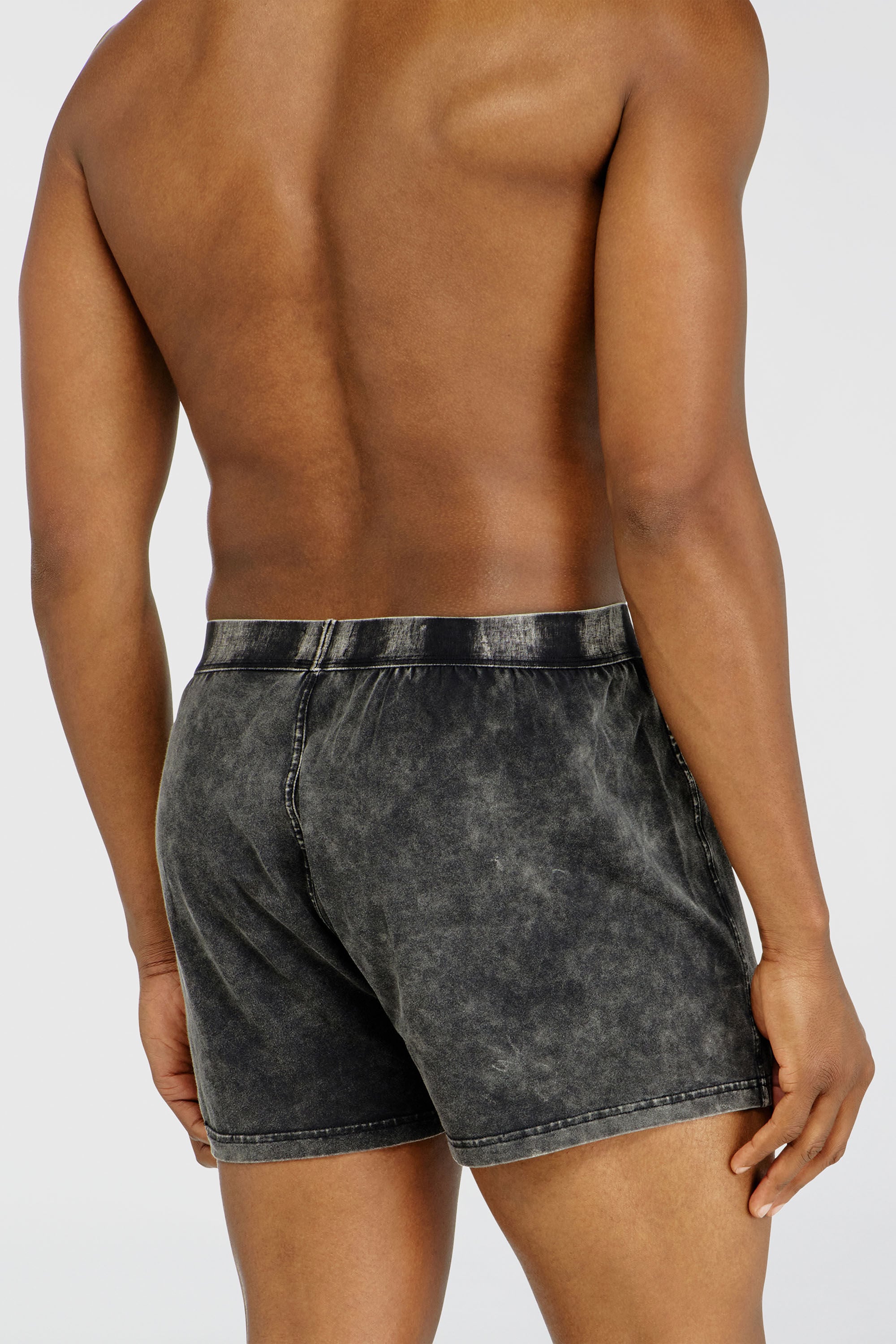 Diesel - STARPER-EL-DNM, Boxer lungo in cotone effetto denim Uomo in Grigio - 4