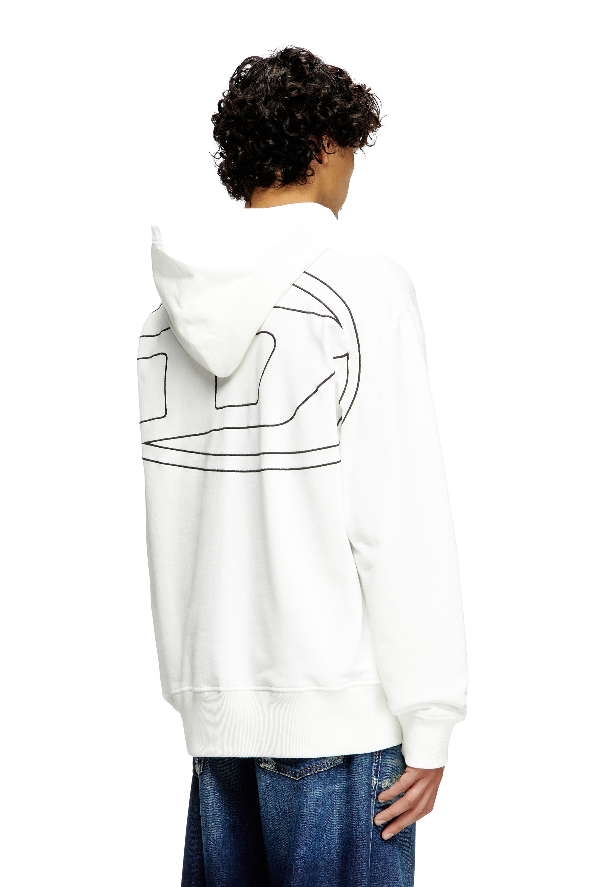 Diesel - S-MACS-HOOD-MEGOVAL-D, Hoodie con ricamo logo Uomo in Bianco - 4