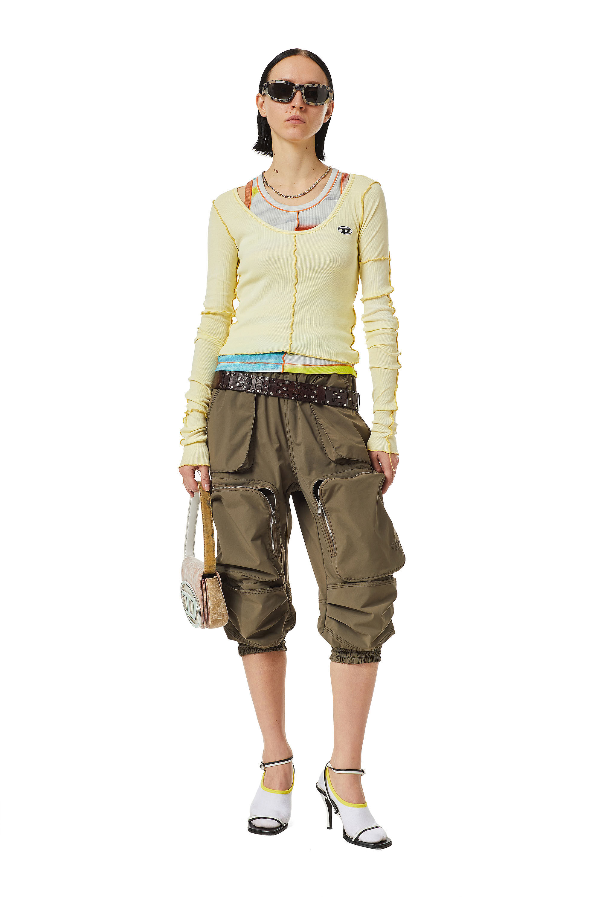 P-TROPPERY Donna: Pantaloni cargo capri in tessuto tecnico | Diesel