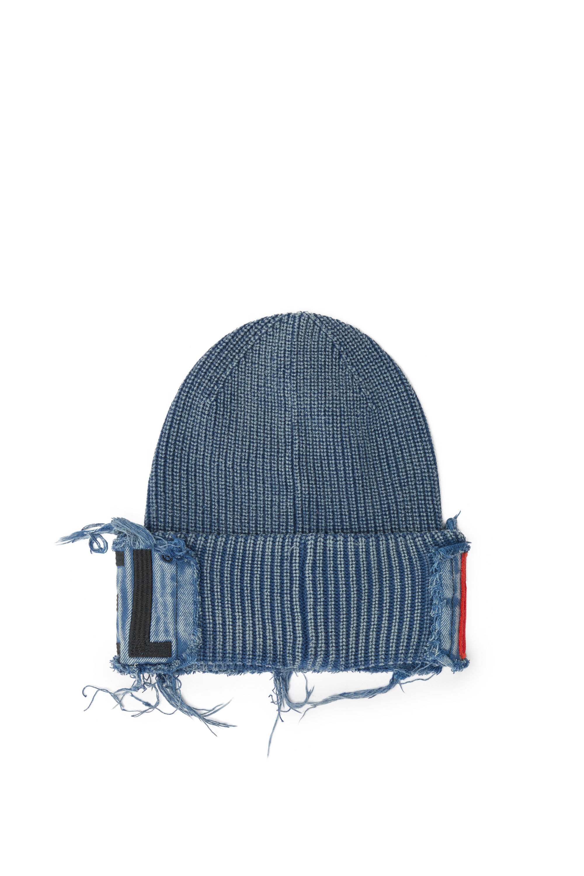 Diesel - K-FROK, Beanie effetto denim con patch Unisex in Blu - 2