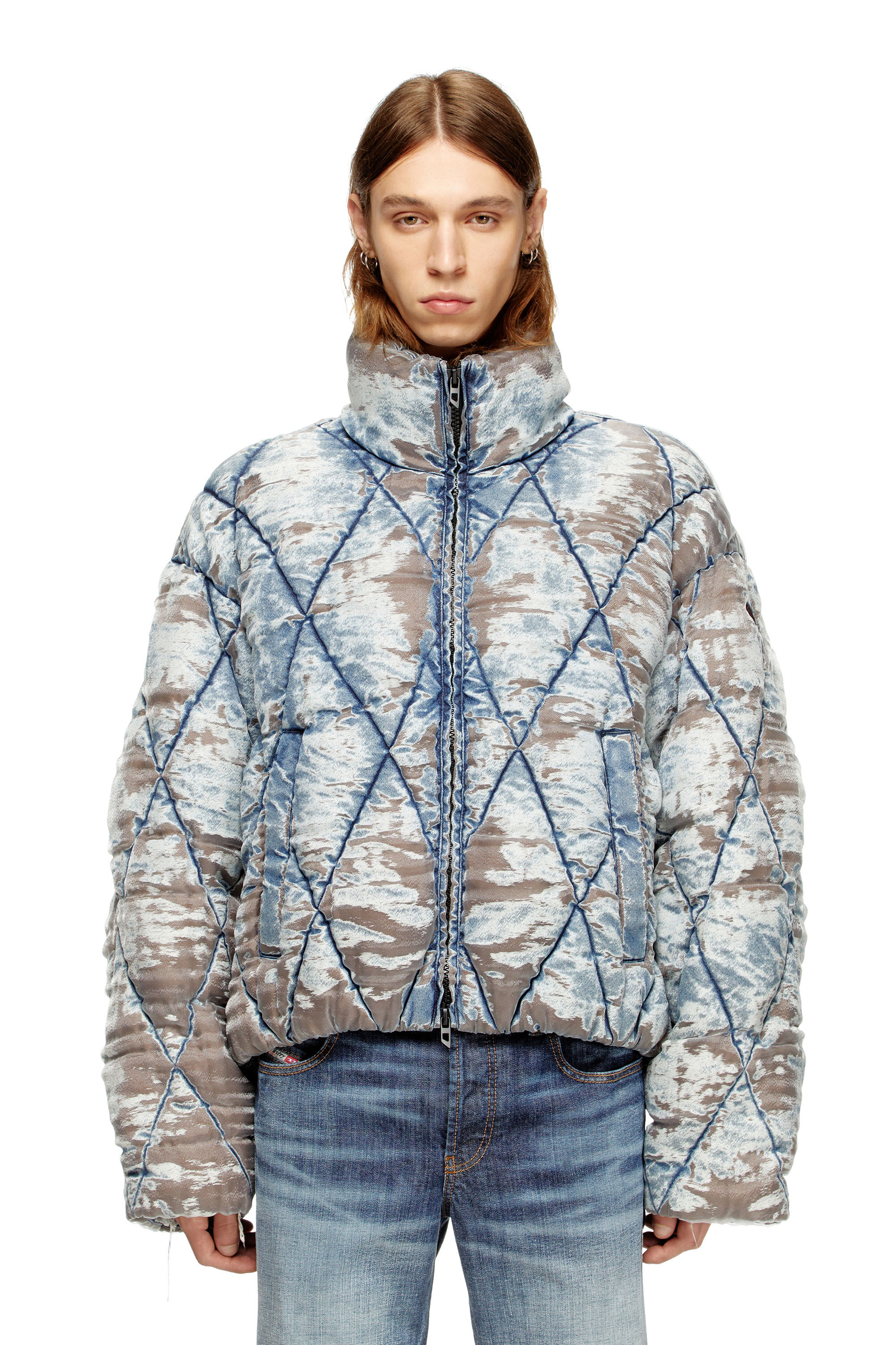 Diesel - W-KONS, Piumino trapuntato con motivo a rombi dévoré Uomo in ToBeDefined - 3