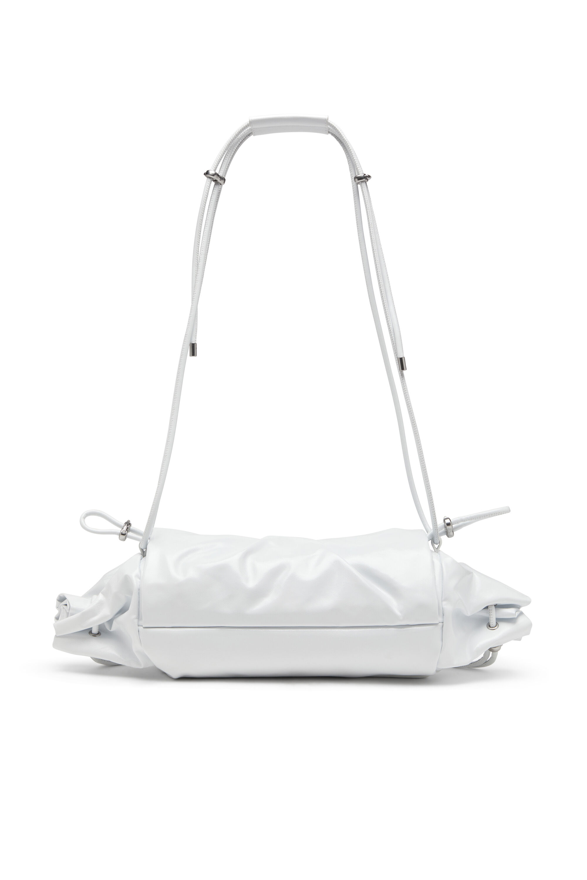 Diesel - SCRUNCH-D SHOULDER M, Scrunch-D M-Borsa a spalla in pelle lucida Donna in Bianco - 3