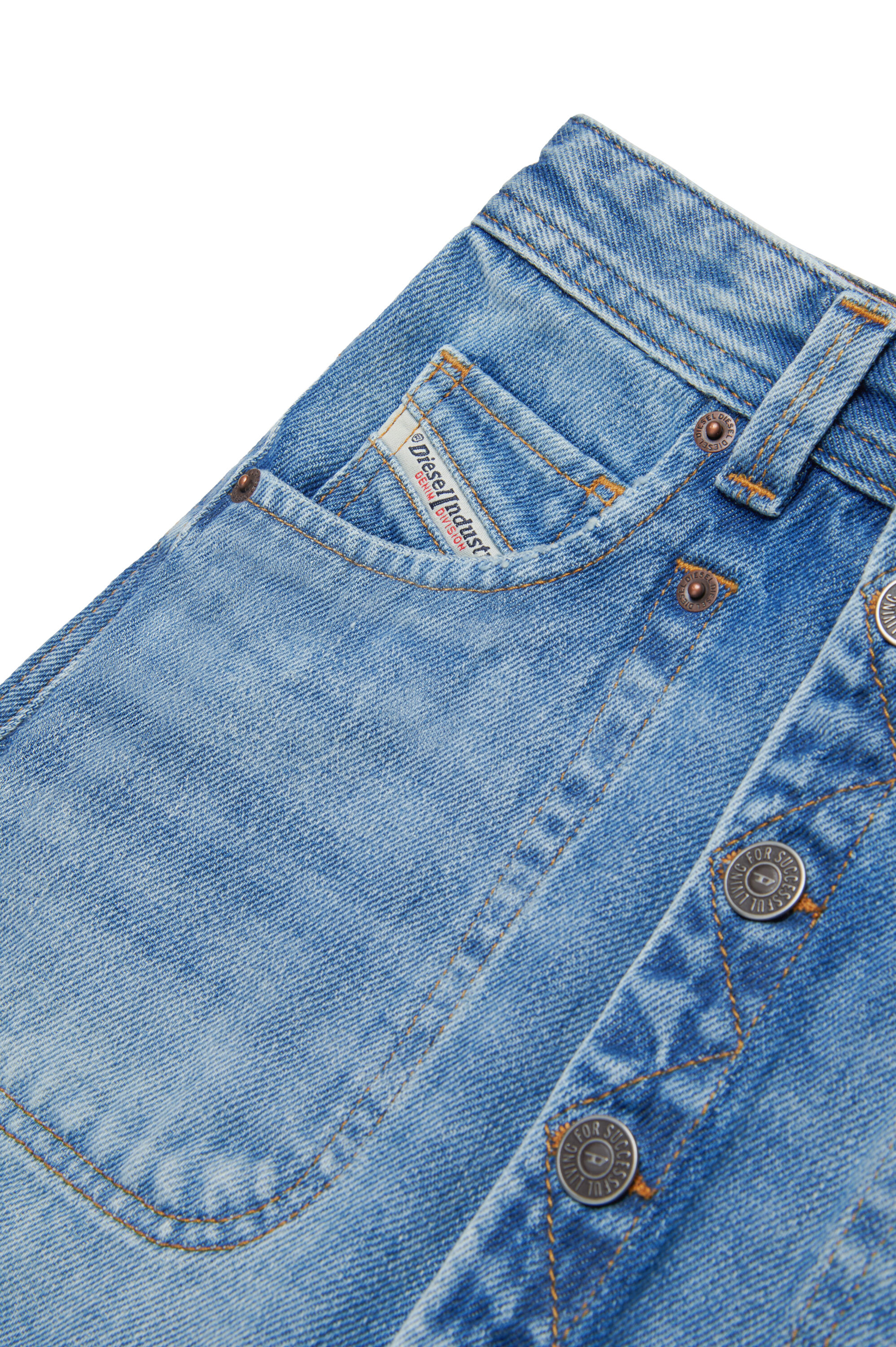 Diesel - GEALBUS, Minigonna in denim con bottoni sul davanti Donna in Blu - 4