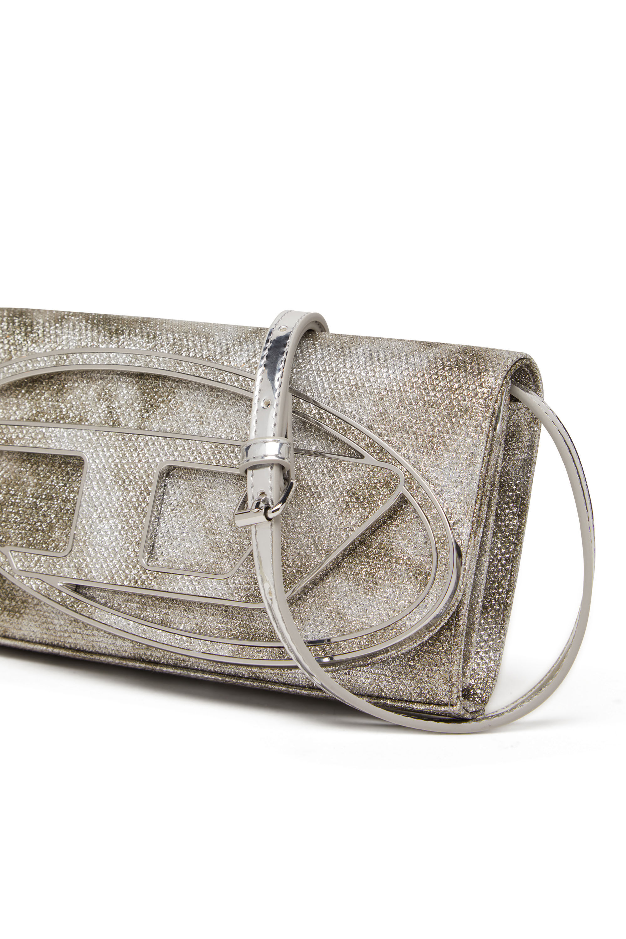 Diesel - 1DR WALLET STRAP, Wallet bag in tessuto shimmer Donna in Marrone - 5