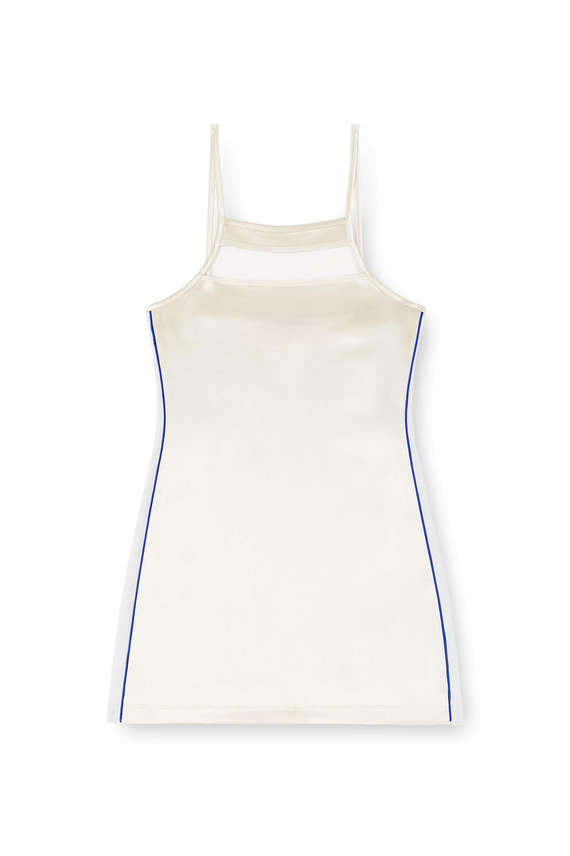 Diesel - D-AFFY, Abito corto in raso, maglia e tulle Donna in Bianco - 2