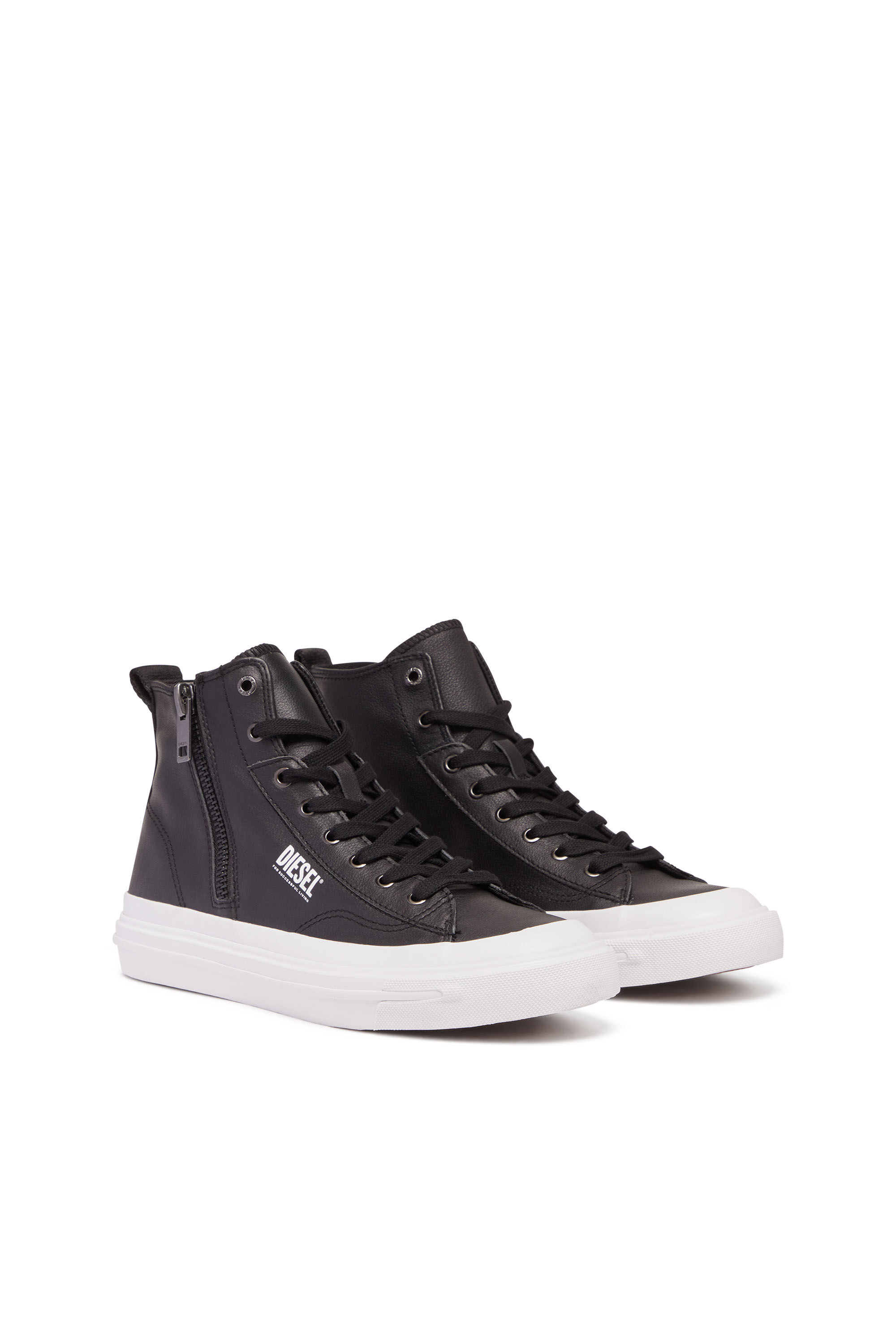 S Athos Dv Mid Sneaker high top con zip laterale Uomo Nero Diesel