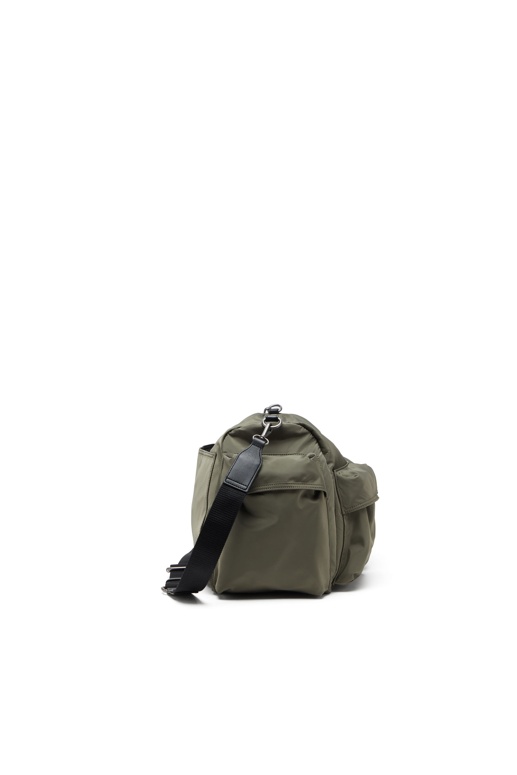 Diesel - MULTI-PKTS DUFFLE X, Multi-Pkts-Borsa arricciata multitasca in tessuto utility Unisex in Verde - 4