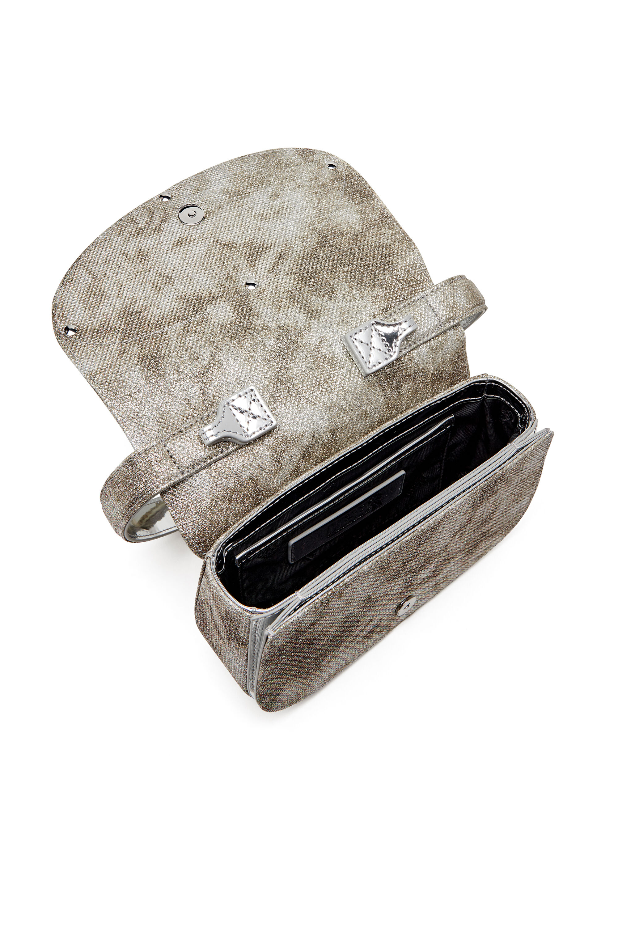 Diesel - 1DR, 1DR-Iconica borsa a spalla in tessuto brillante Donna in Verde - 5