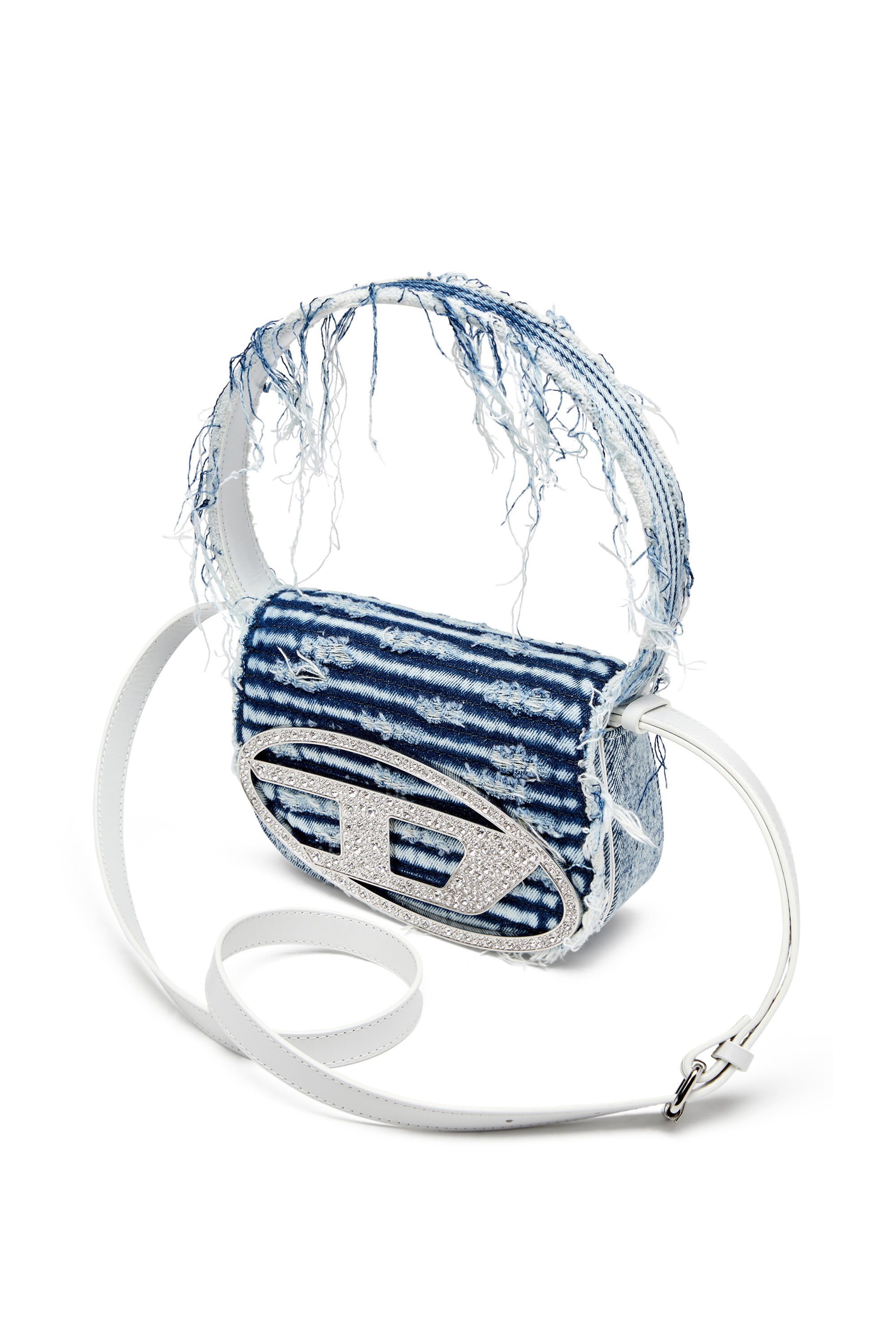 Diesel - 1DR, 1DR-Iconica borsa a spalla in denim sfrangiato Donna in Blu - 2