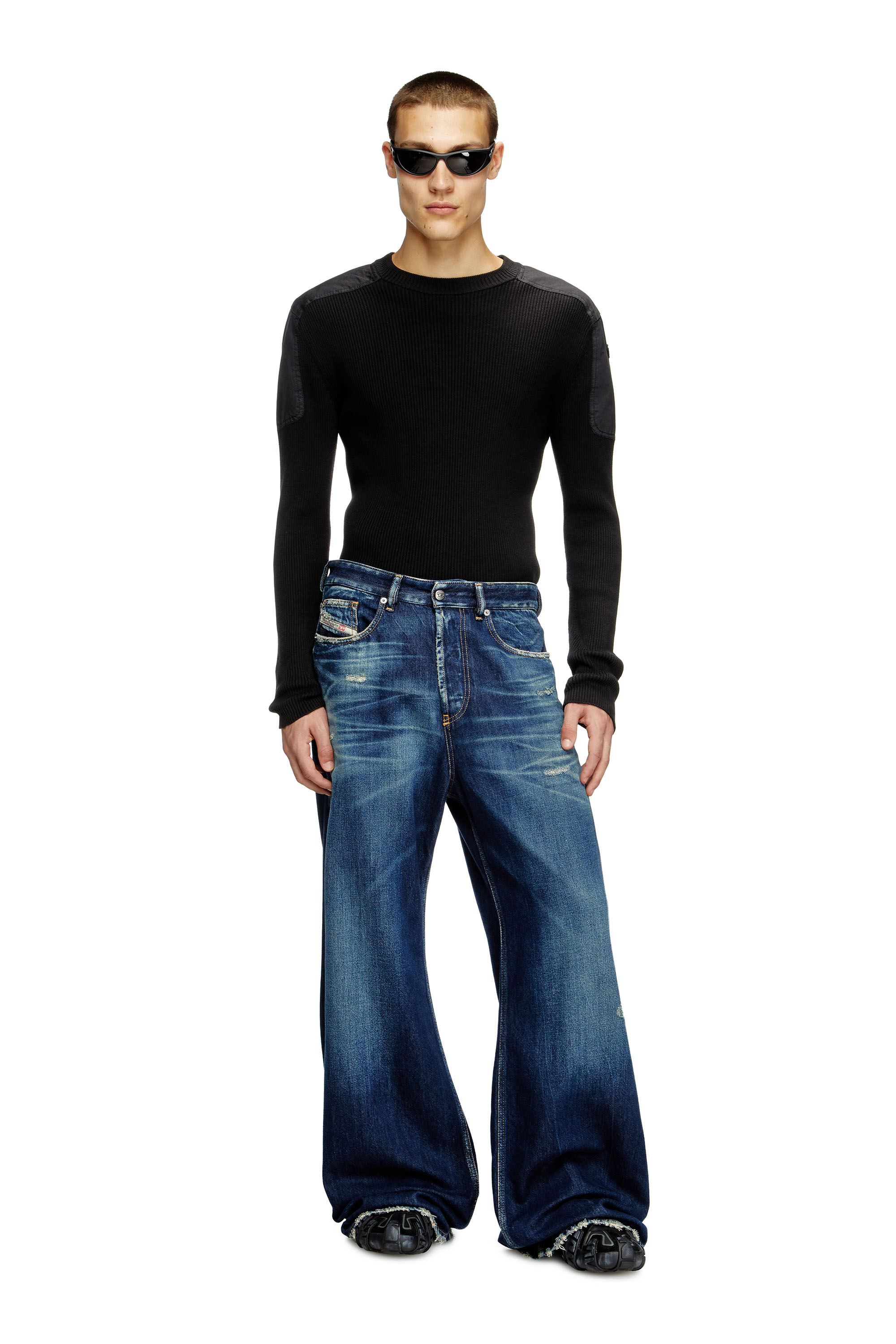 Diesel - Relaxed Jeans D-Rise 09M06 Uomo, Blu Scuro - Image 1