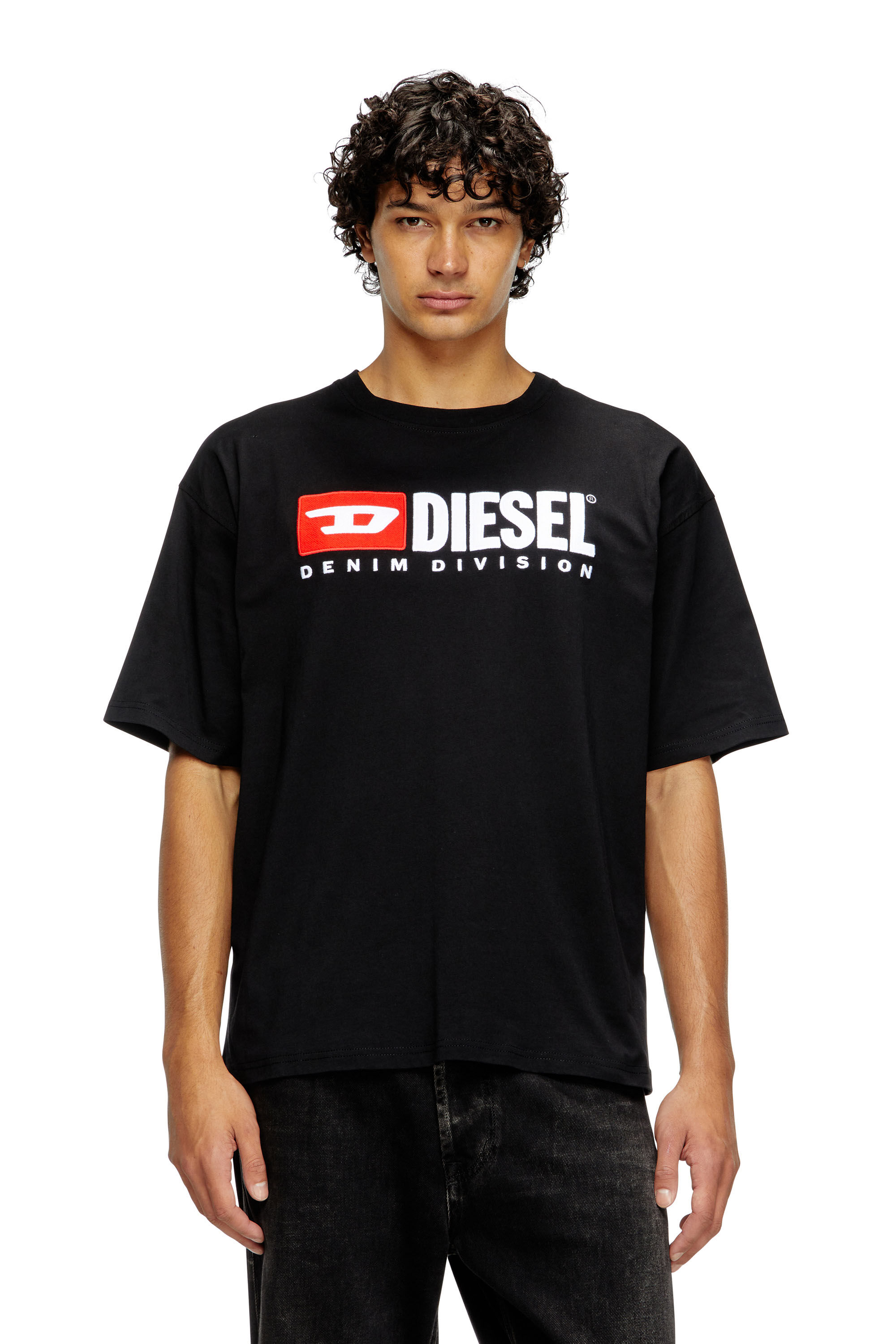 Diesel - T-BOXT-DIV, T-shirt con patch logo Diesel Uomo in Nero - 3