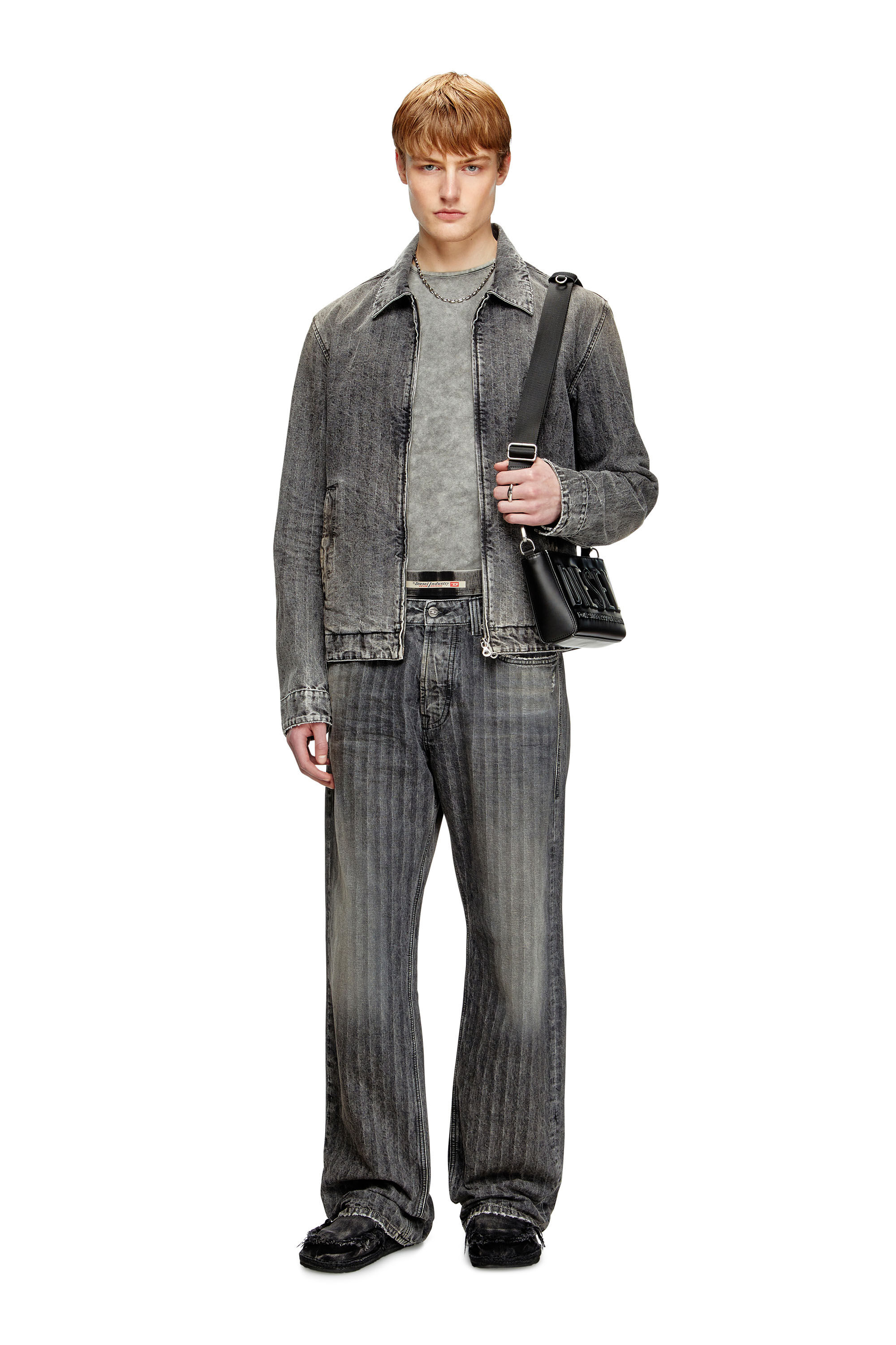 Diesel - D-ROHE, Blouson in denim herringbone Uomo in Nero - 1
