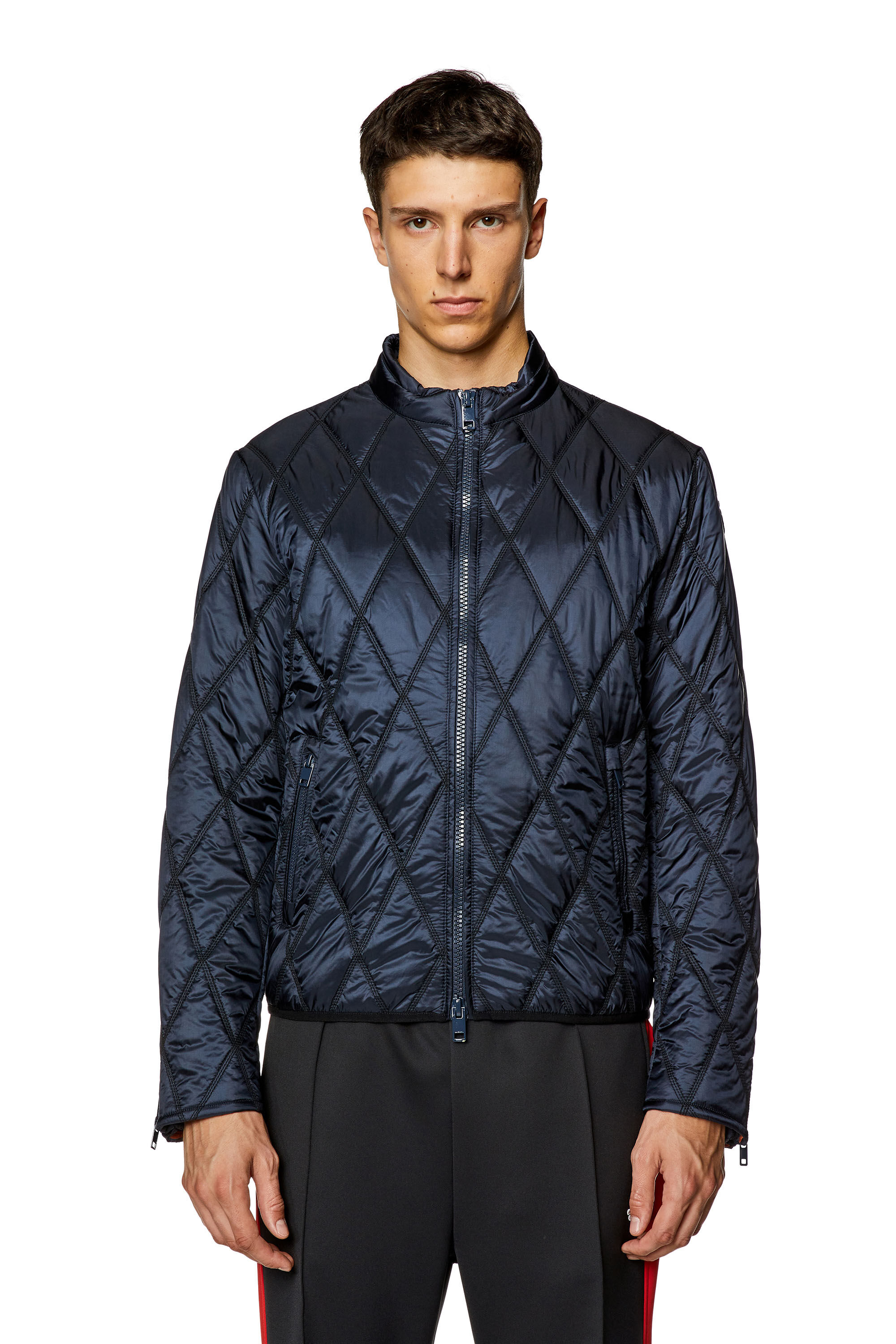 Diesel - J-NIEL, Giacca a lupetto in nylon trapuntato Uomo in Blu - 6