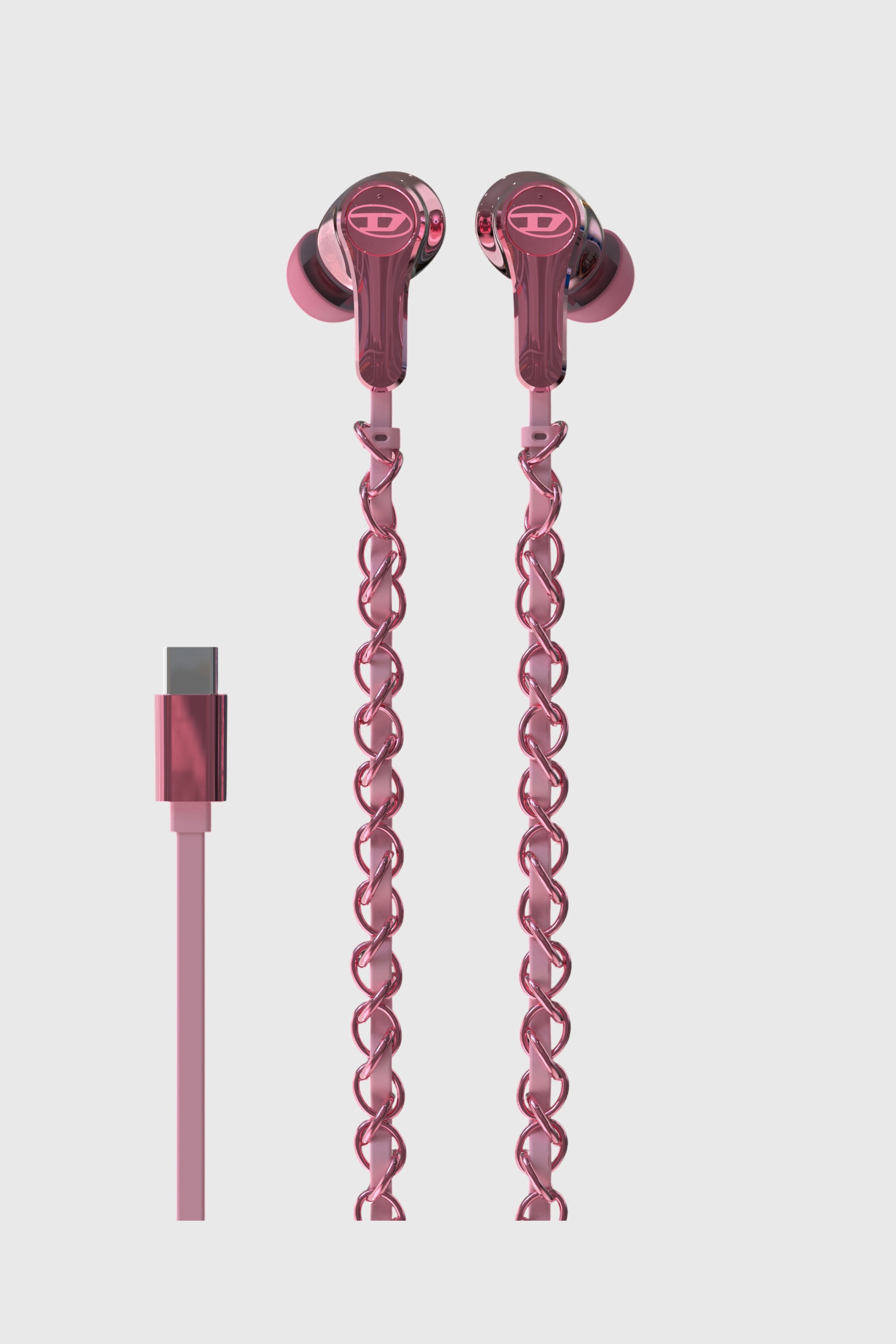 Diesel - 60688 WIRED EARBUDS WIRED EARBUDS, Auricolari rosa con filo e charms Unisex in Rosa - 2
