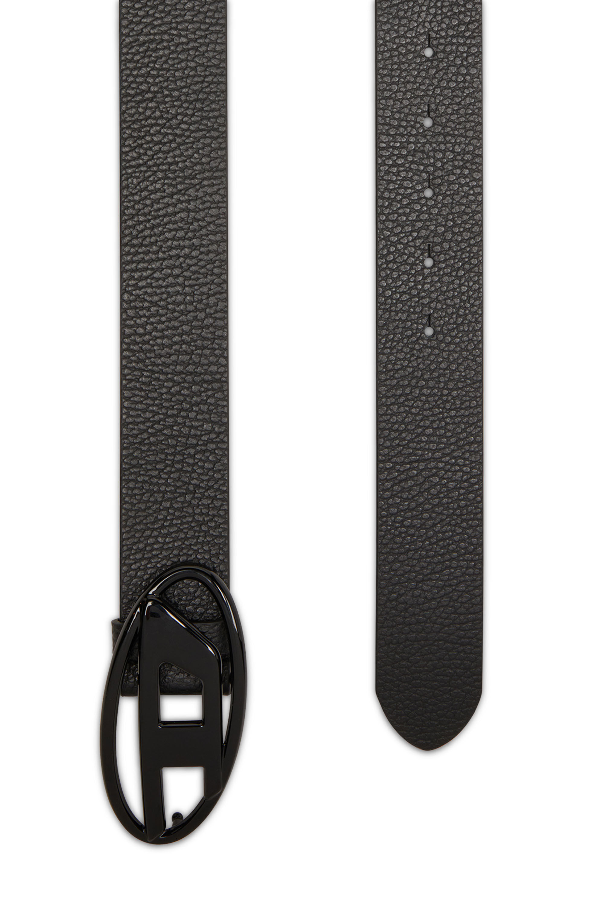 ベルト DIESEL CINTURA B-1DR IN PELLE B-1DR: Leather Belt with silver D logo buckle | Diesel