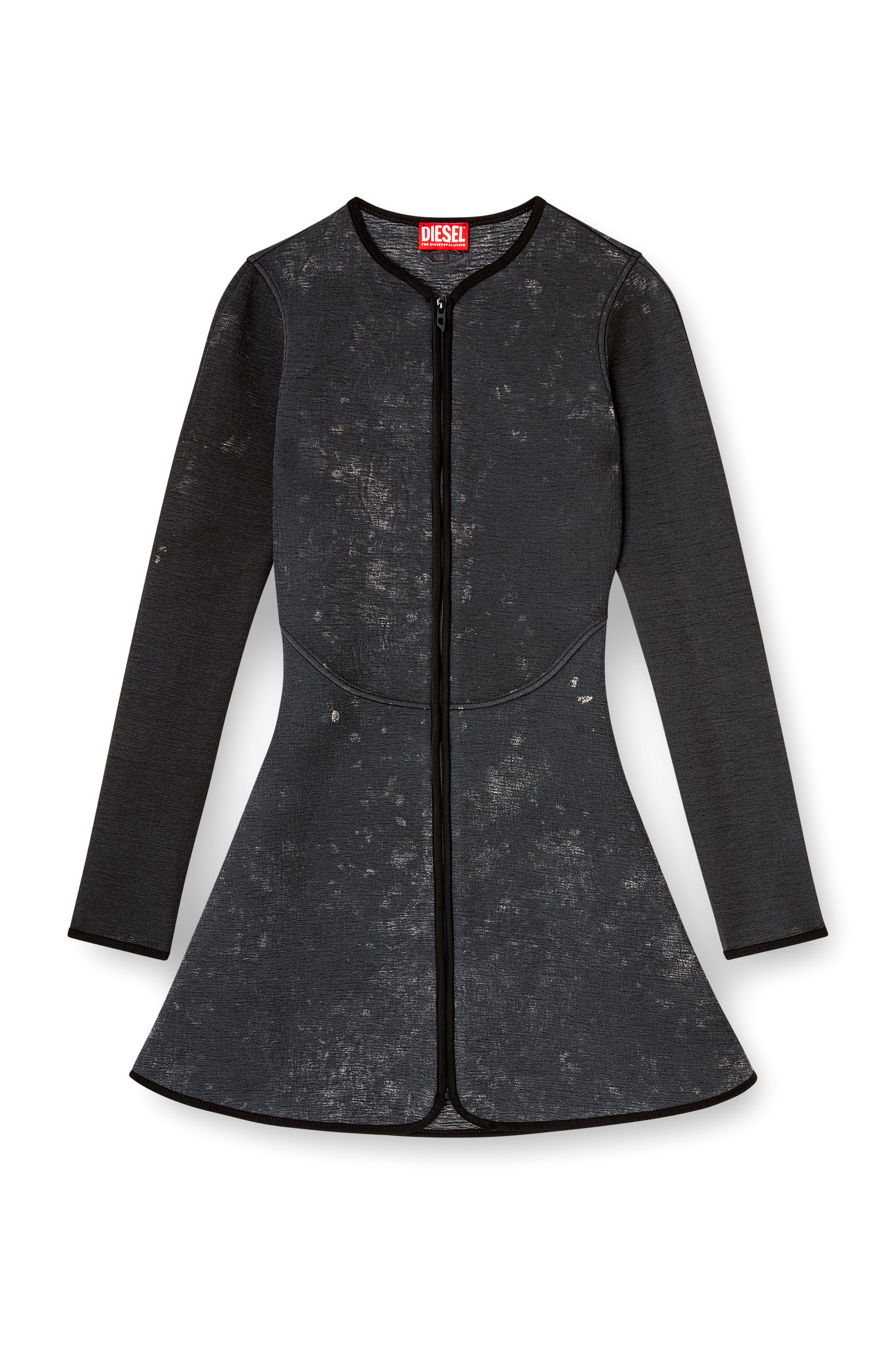 Diesel - D-EOPRE, Abito corto in scuba marmorizzato Donna in Grigio - 2