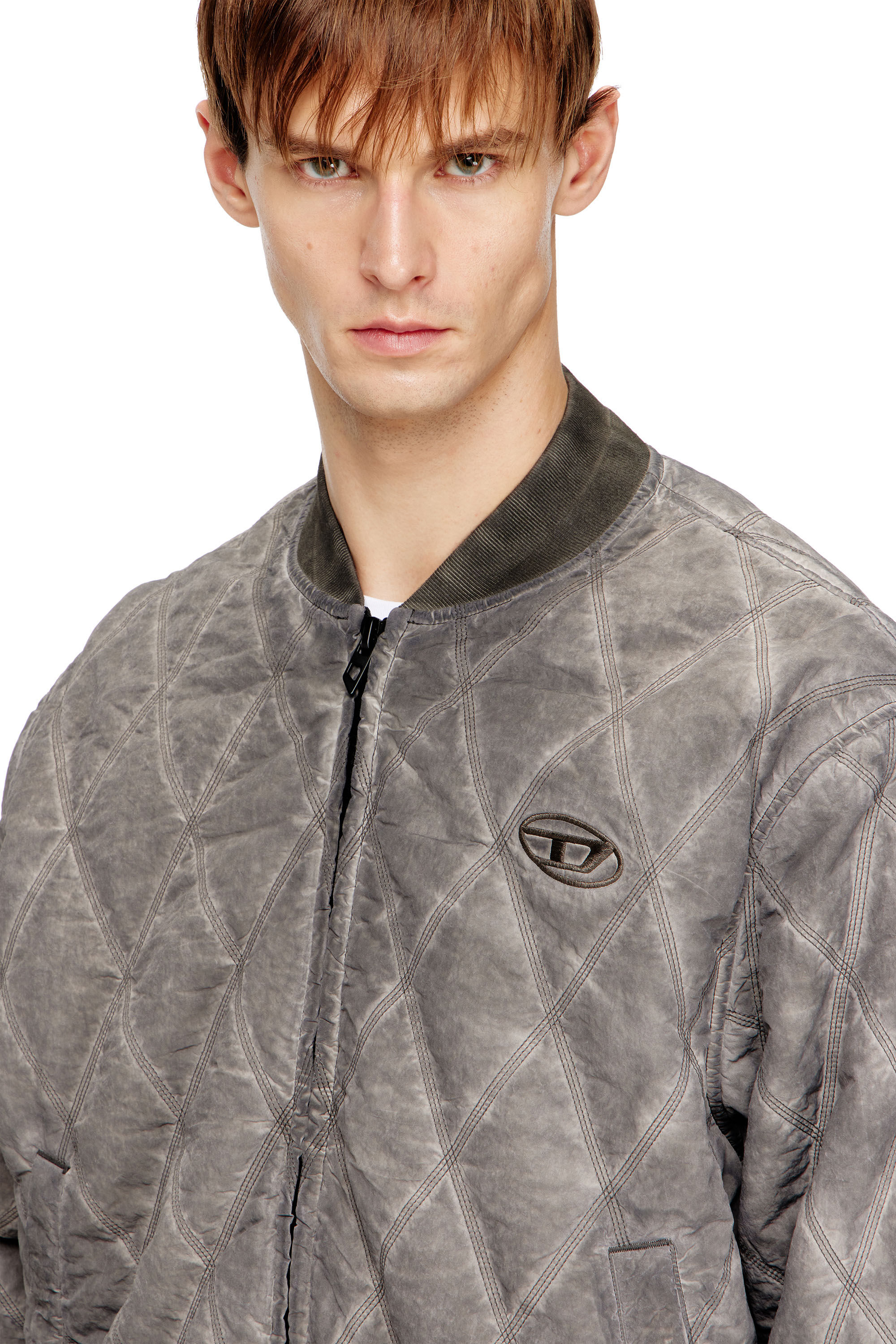 Diesel - J-TYPE-TREAT, Giacca bomber imbottita e trapuntata a rombi Uomo in Grigio - 5