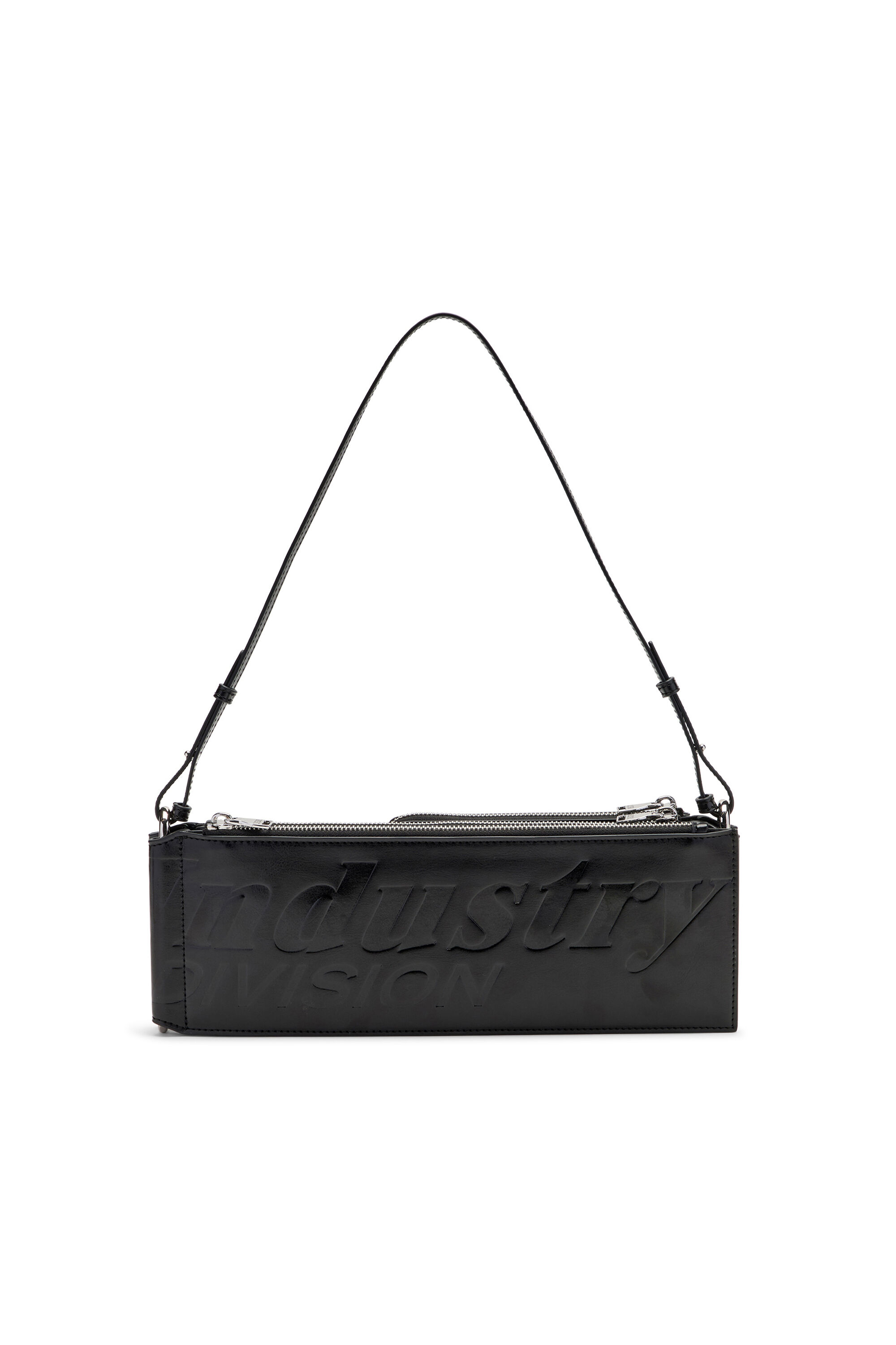 Diesel - FLAG-D SHOULDER BAG X, Flag-D-Borsa a spalla trasformabile con logo a rilievo Unisex in Nero - 2