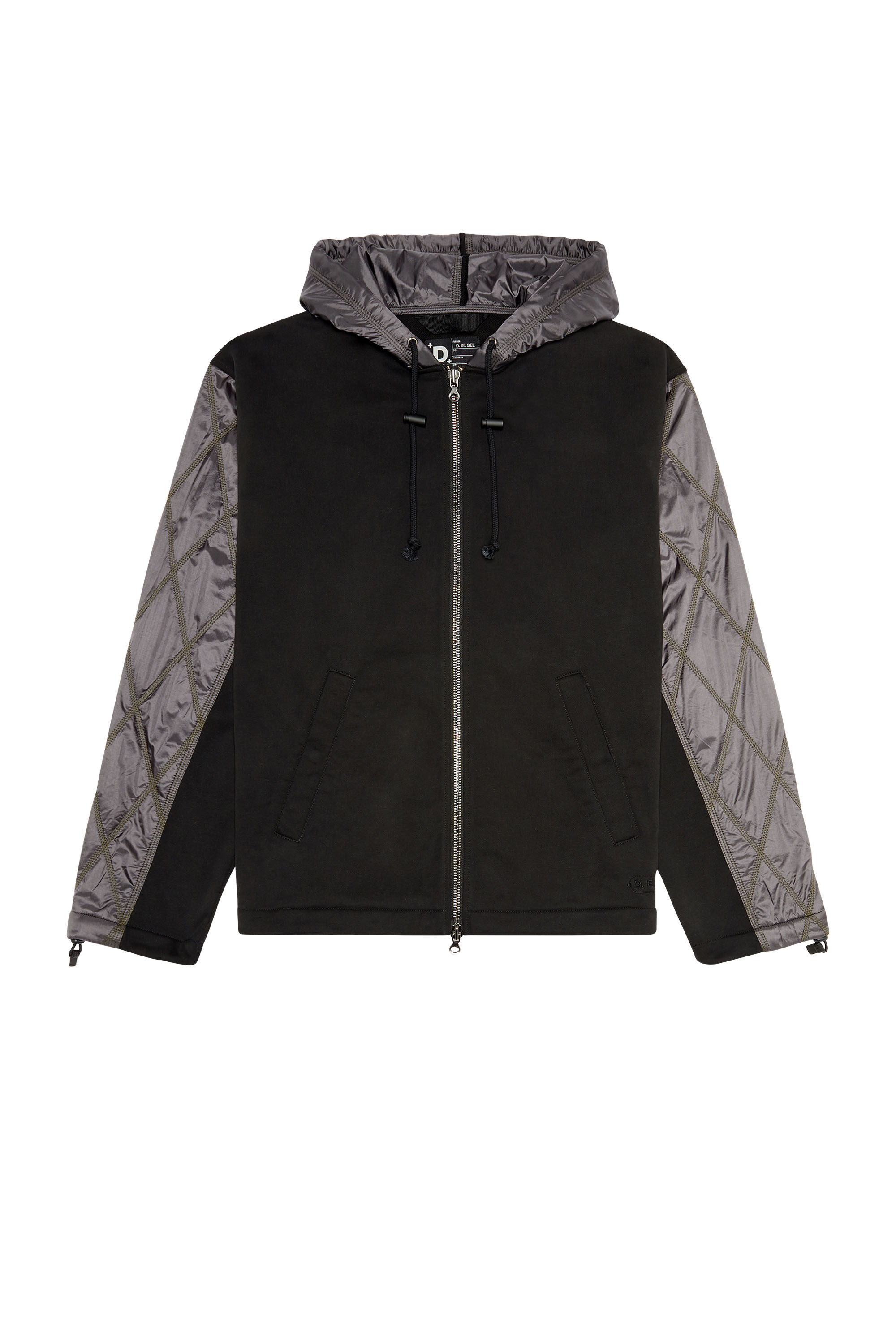 早割 旅行 quilted and fleece in jacket Hooded Men's nylon Diesel | Black | ジャケット・アウター