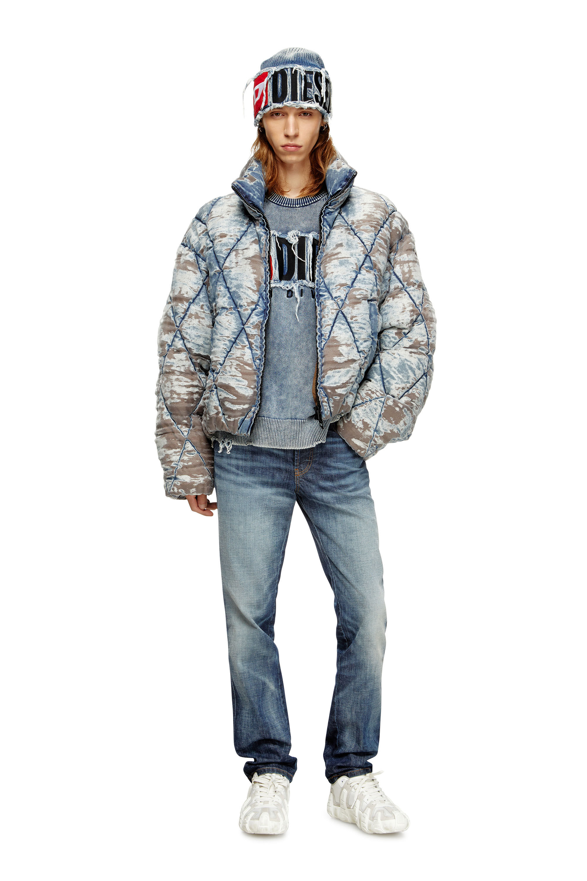 Diesel - W-KONS, Piumino trapuntato con motivo a rombi dévoré Uomo in ToBeDefined - 1