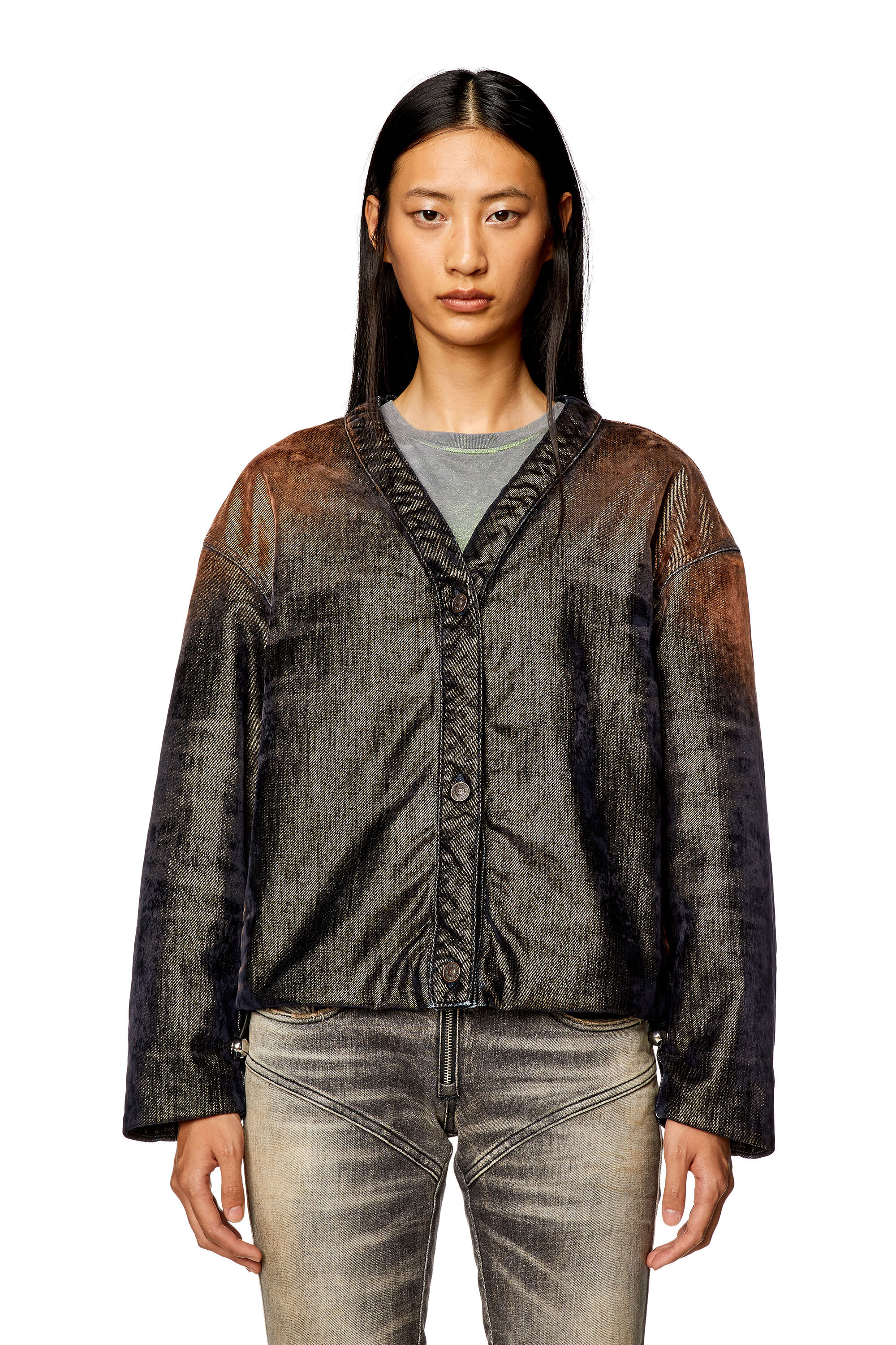 Giacca jeans 2024 stampa dietro