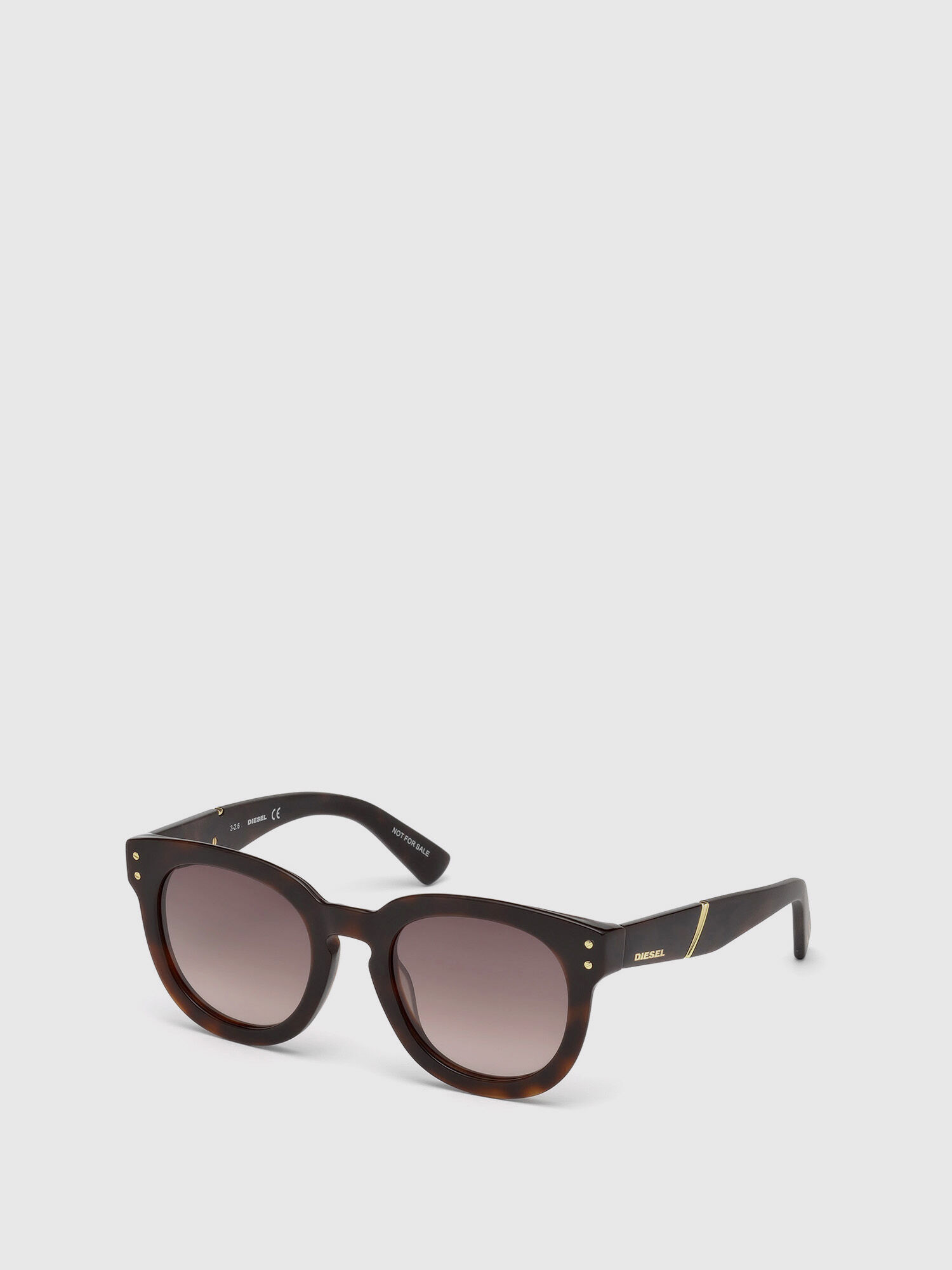 Diesel - DL0230, Occhiali con lenti tonde e dettaglio obliquo Donna in Marrone - 4
